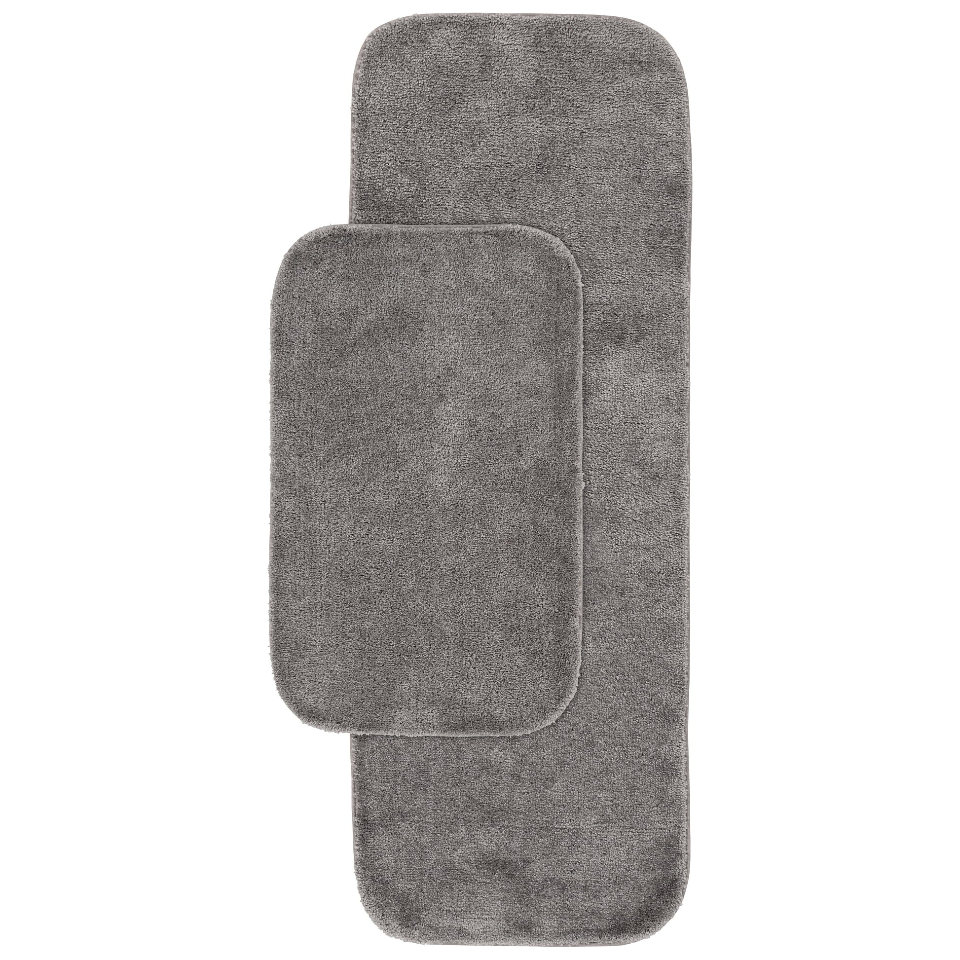 Garland Alfombra Tradicional Lavable Juego de Alfombras de BaÃ±o, Juego de 2 Piezas (Alfombra de BaÃ±o de 21"x34" y Pasillo de 22"x60") Gris Medio