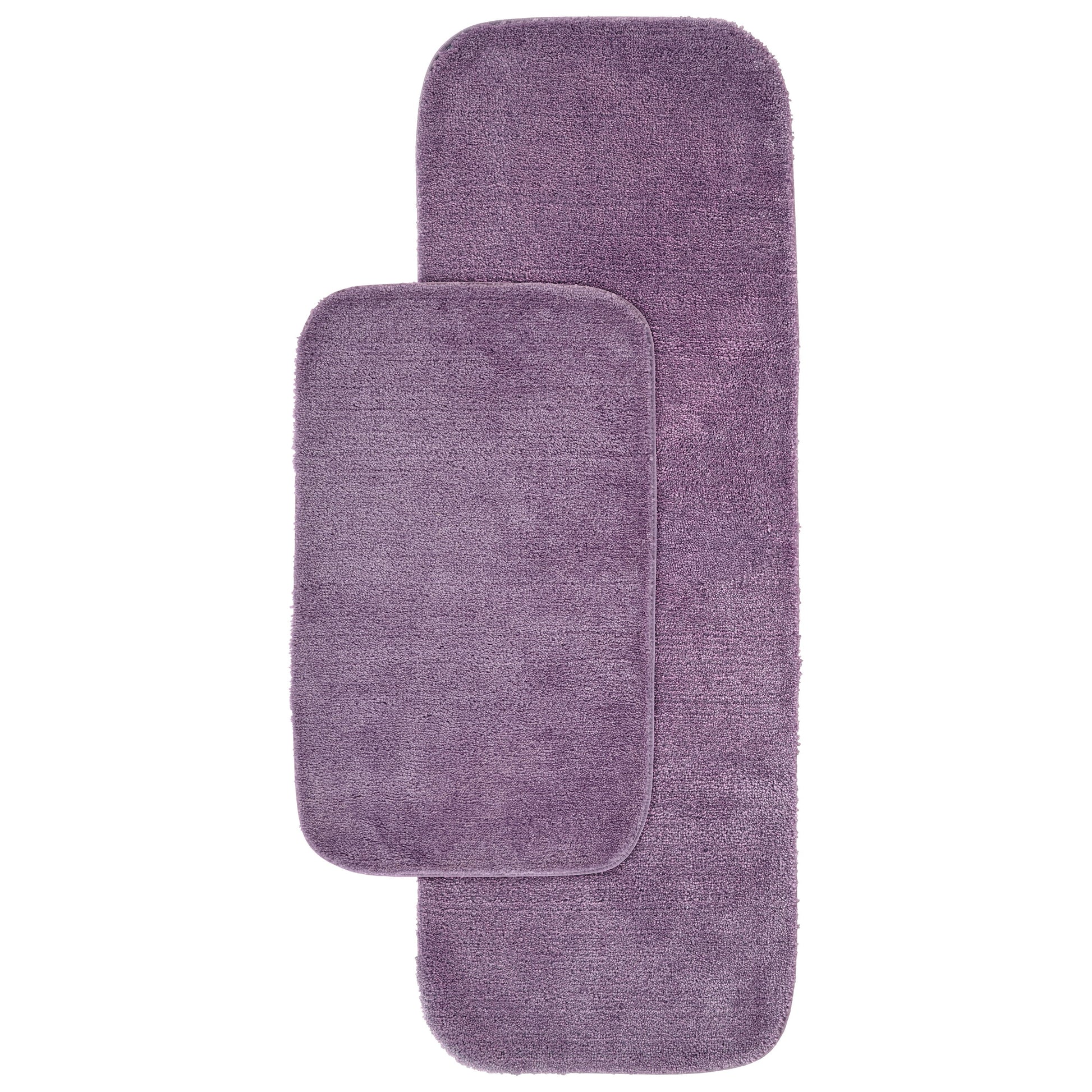 Garland Rug Traditional Washable Bath Rug Set, 2-Piece Set (21"x34" Bath Rug, & 22"x60" Runner) Purple
