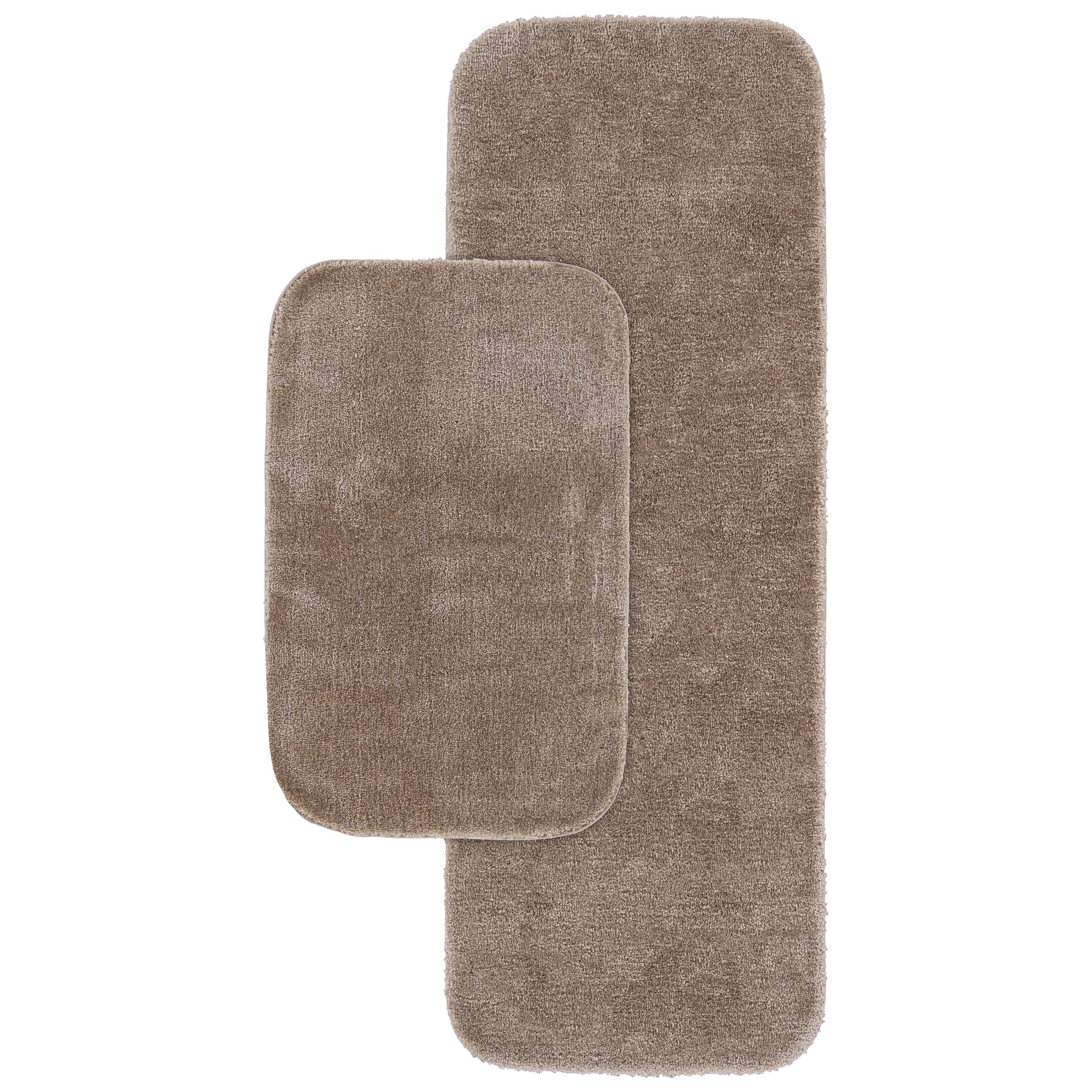 Garland Rug Traditional Washable Bath Rug Set, 2-Piece Set (21"x34" Bath Rug, & 22"x60" Runner)&nbsp;Taupe
