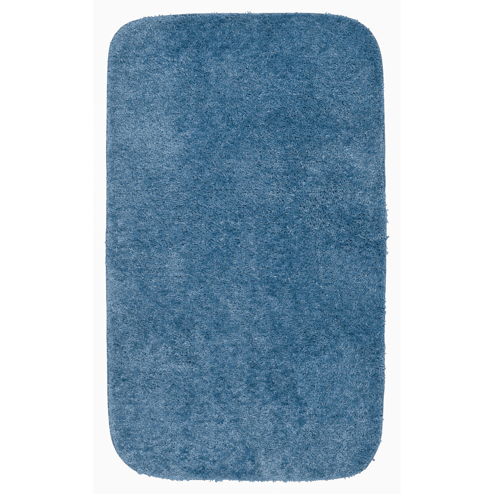 Garland Rug Traditional Washable Nylon Basin Blue Bath Rug, 24" x 40"
