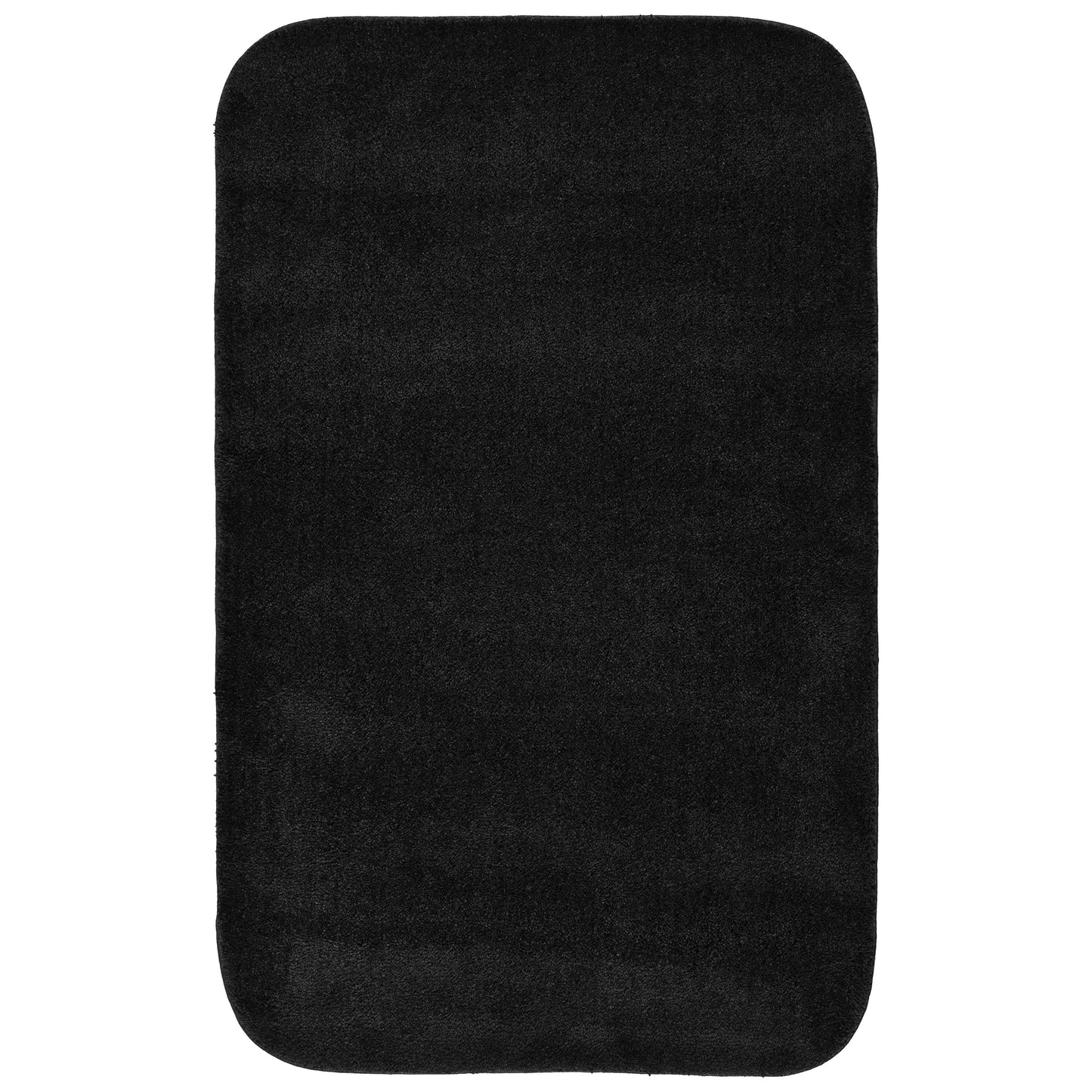Garland Rug Traditional Washable Nylon Black Bath Rug, 30" x 50"