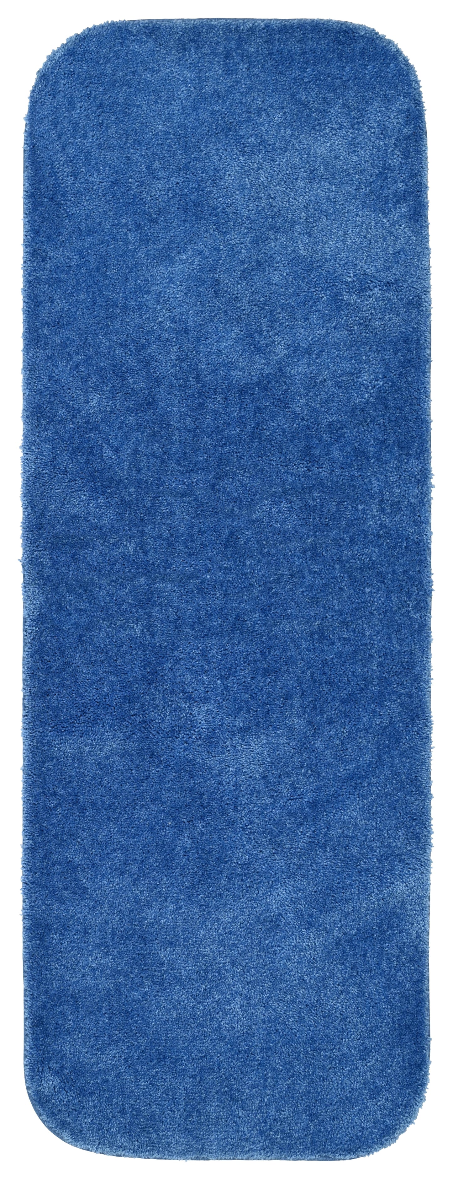 Garland Rug Traditional Washable Nylon Electric Blue Bathroom Runner, 22" x 60"