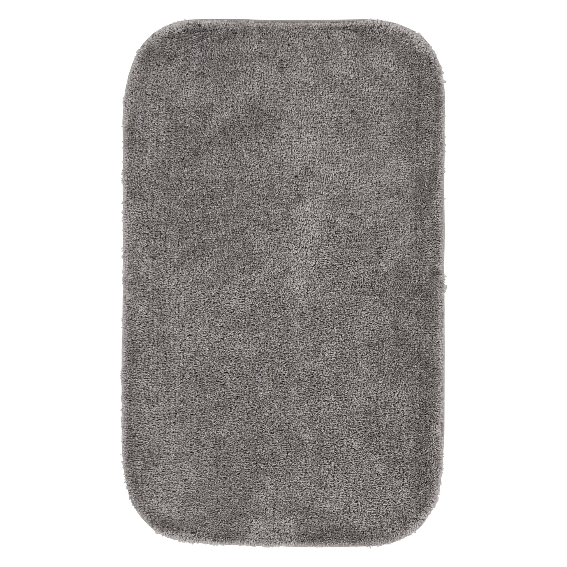 Garland Rug Traditional Washable Nylon Medium Gray Bath Rug, 24" x 40"