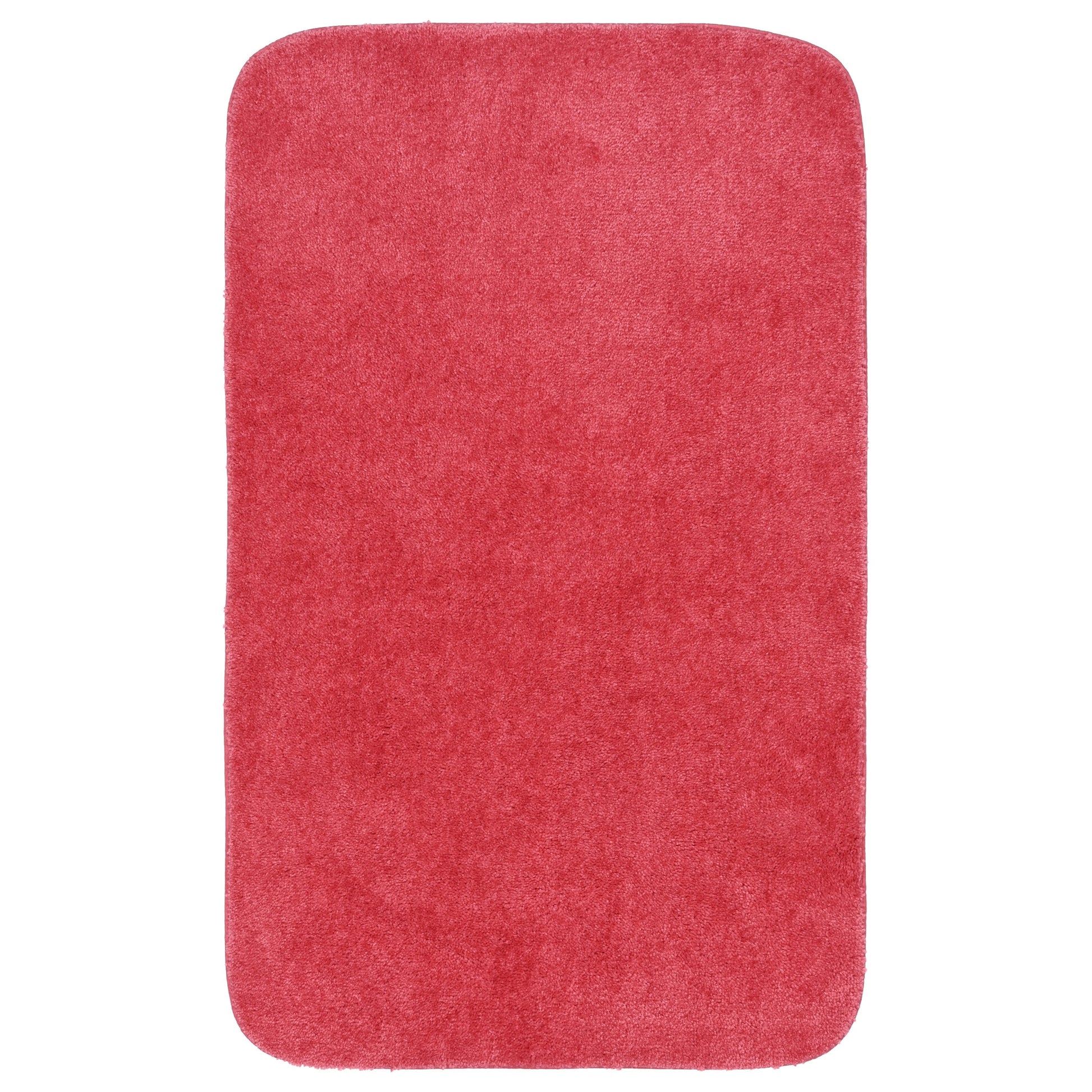 Garland Rug Traditional Washable Nylon Pink Hibiscus Bath Rug, 30" x 50"