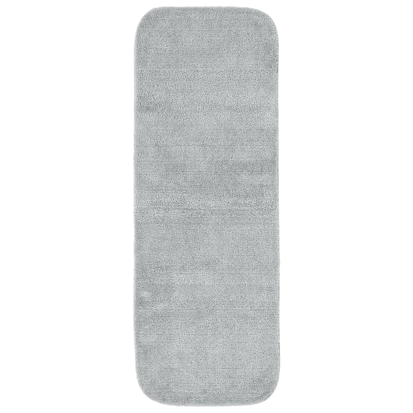 Garland Rug Traditional Washable Nylon Platinum Gray Bathroom Runner, 22" x 60"
