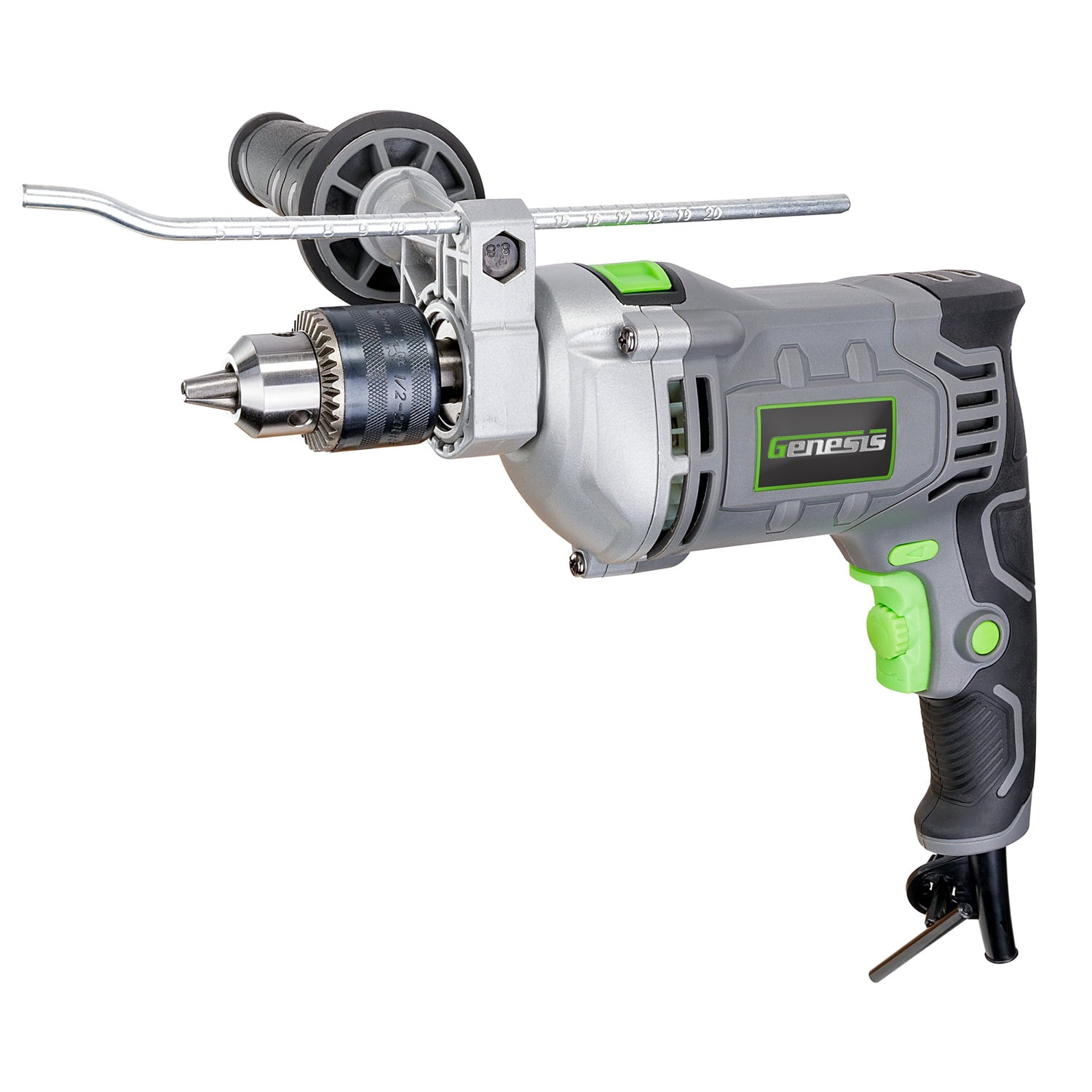 Genesis 7.5-Amp Corded Variable-Speed Hammer Drill with Standard and Hammer Modes, All-Metal 1/-In. Chuck, 360Â° Handle, up to 44,800 Blows per Minute GHD1275B