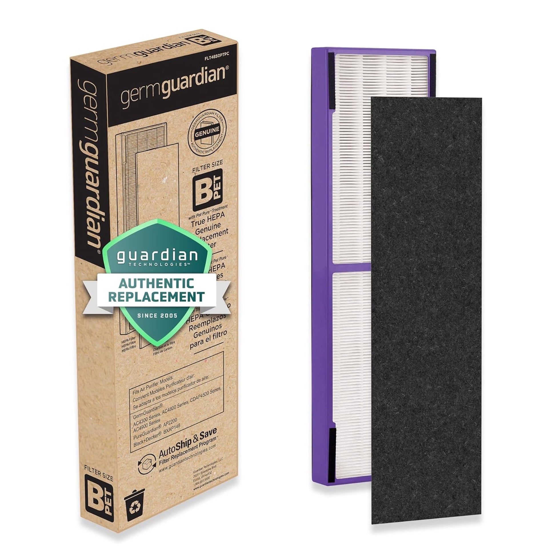 GermGuardian HEPA Pet Pure Filter B Air Purifier Air Filter for Models AC4825, AC4880, AC4850