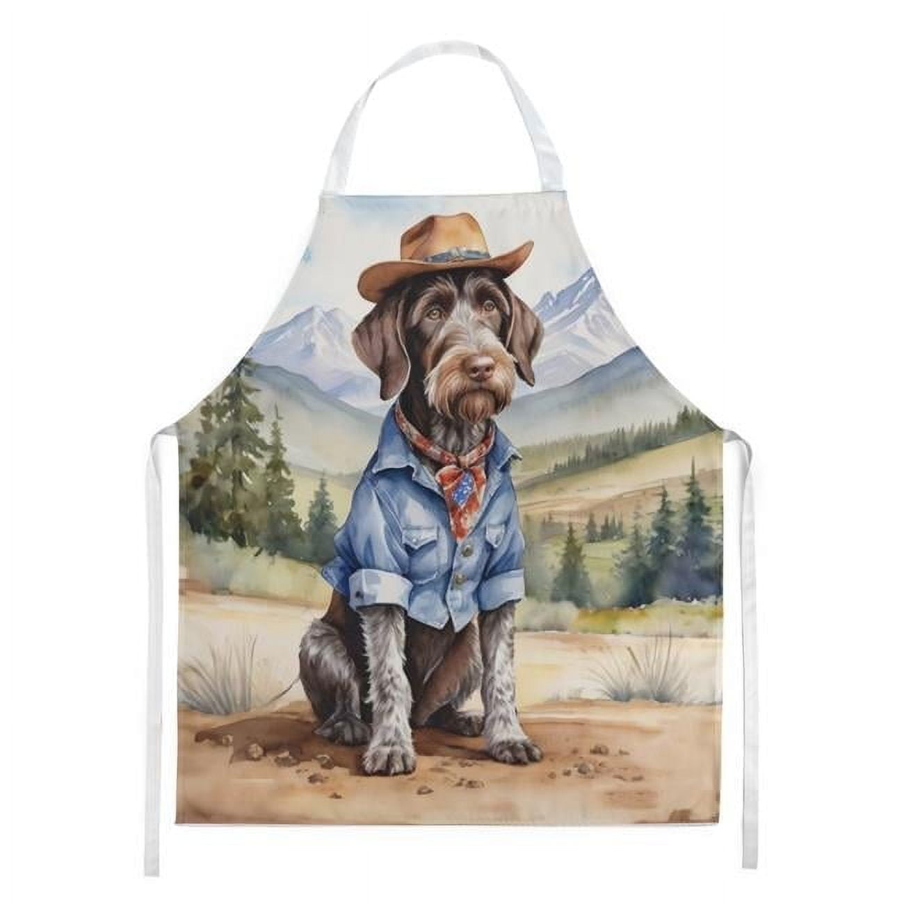 German Wirehaired Pointer Cowboy Welcome Apron 27 in x 30 in