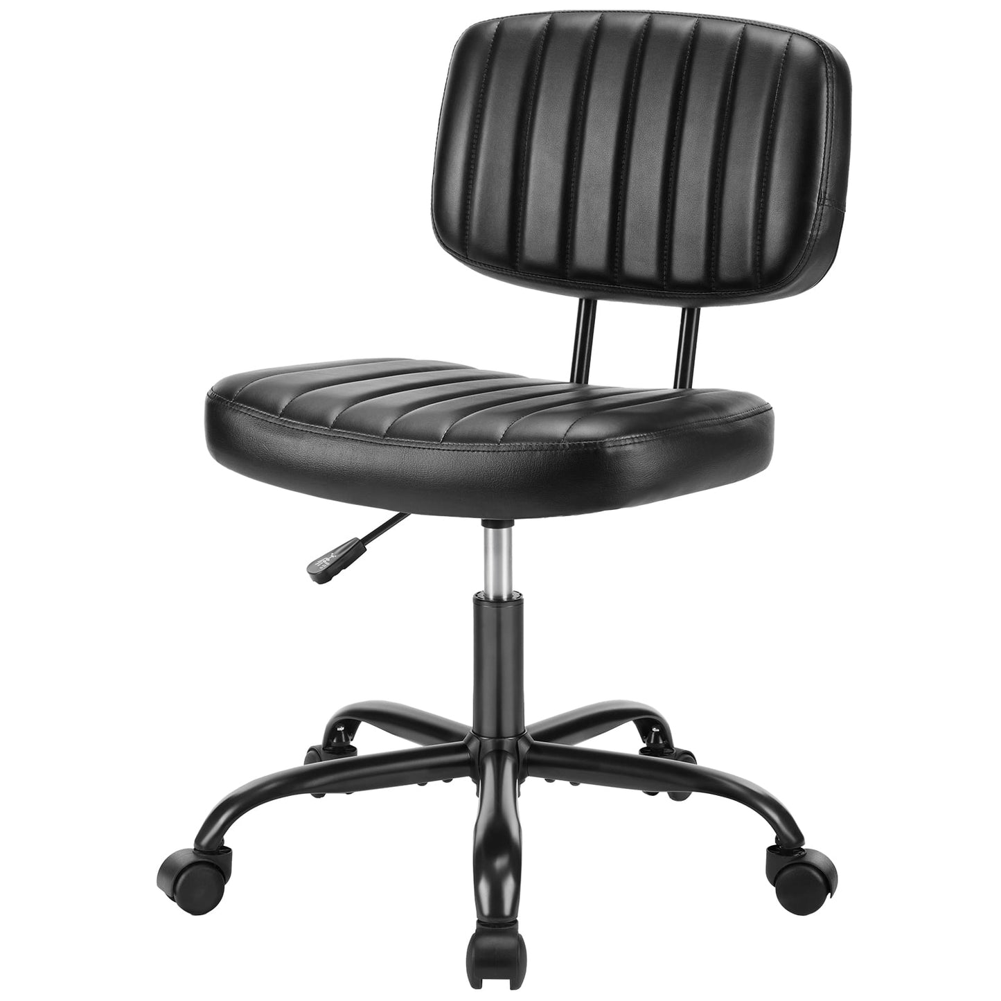 Gianna Armless Office Desk Chair with Adjustable Height, 360Â°Swivel, and Computer Chair with Lumbar Support, Black