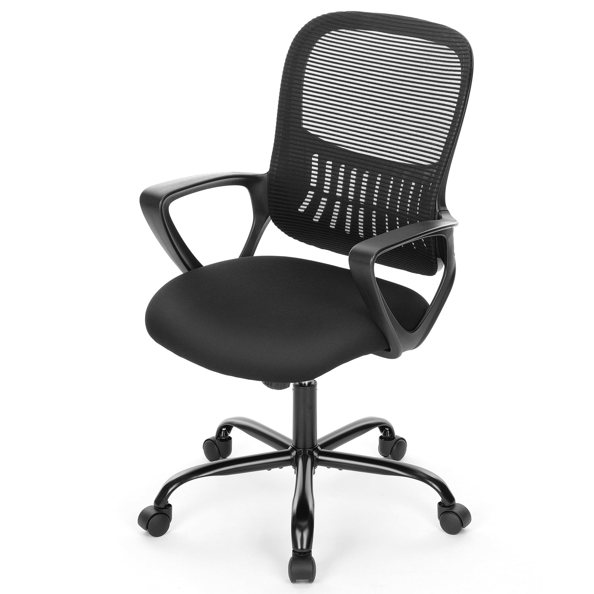 Gianna Ergonomic Mesh Office Chair with Lumbar Support, Armrests, Wheels, and Mid-Back Design for Home or Office Use, Black