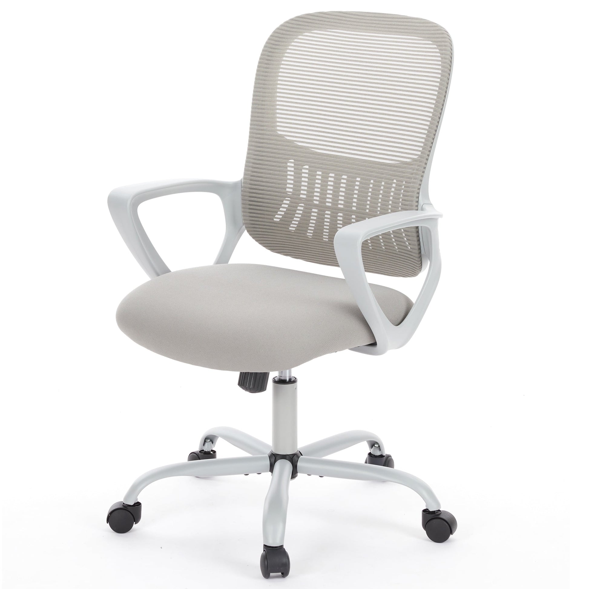 Gianna Ergonomic Mid-Back Mesh Desk Chair with Plush Armrests and Cushion for Home Office Comfort, Gray