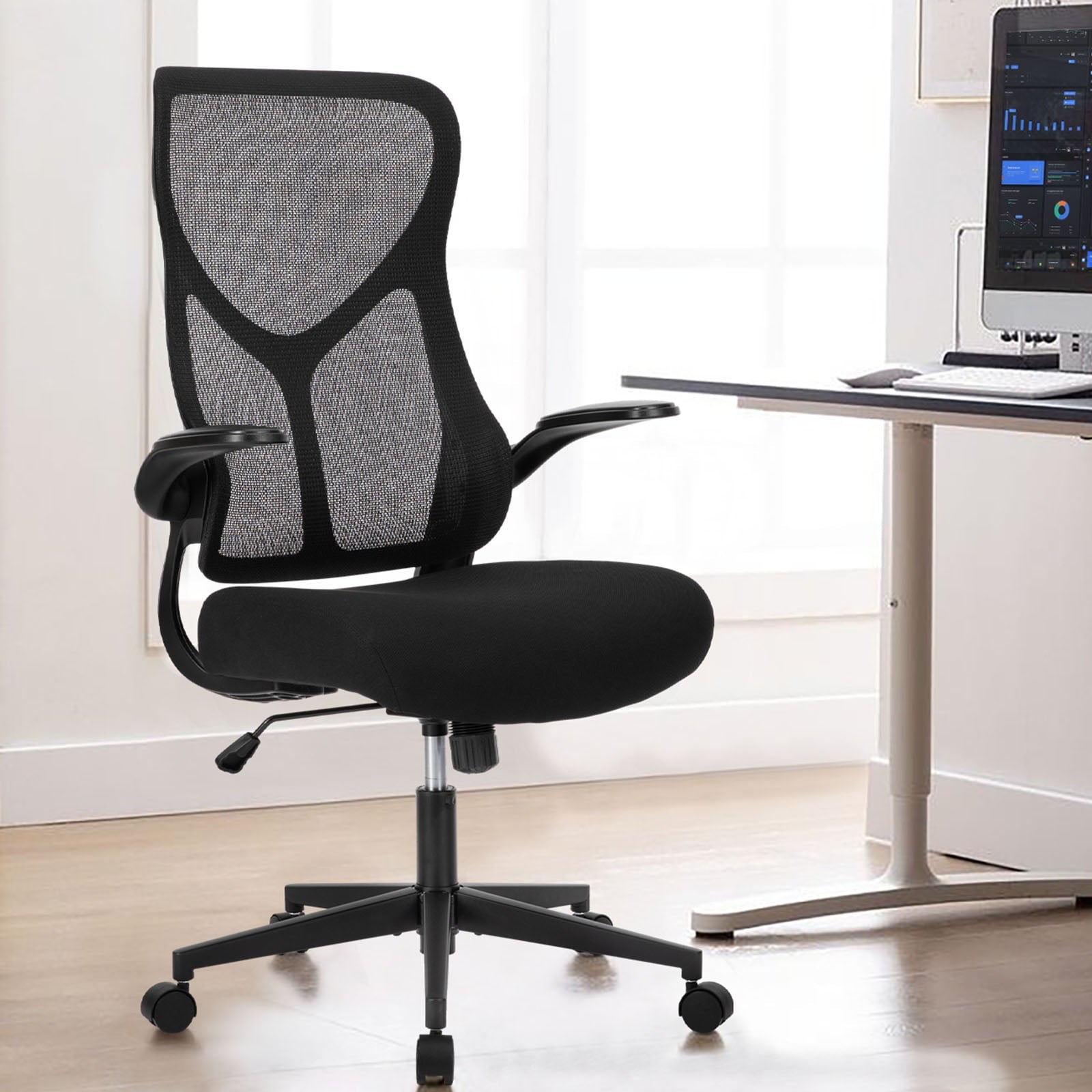 Gianna Silla de Oficina ErgonÃ³mica con CÃ³modos Reposabrazos, Silla de Escritorio Ajustable para Uso DomÃ©stico y por Computadora, Blanco