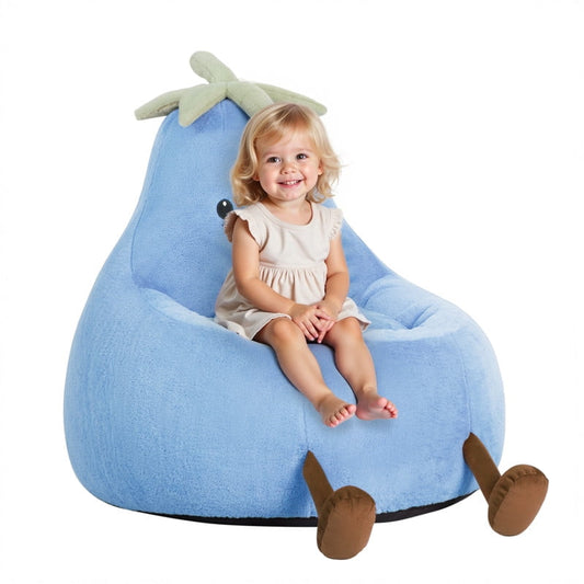 Gianna Kids Bean Bag Chair for Teens & Kids, 24 Inch Comfy Lazy Sofa Chair for Reader, Living Room, Bedroom, Blue
