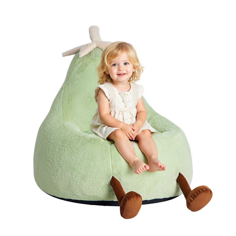 Gianna Kids Bean Bag Chair for Teens & Kids, 24 Inch Comfy Lazy Sofa Chair for Reader, Living Room, Bedroom, Green
