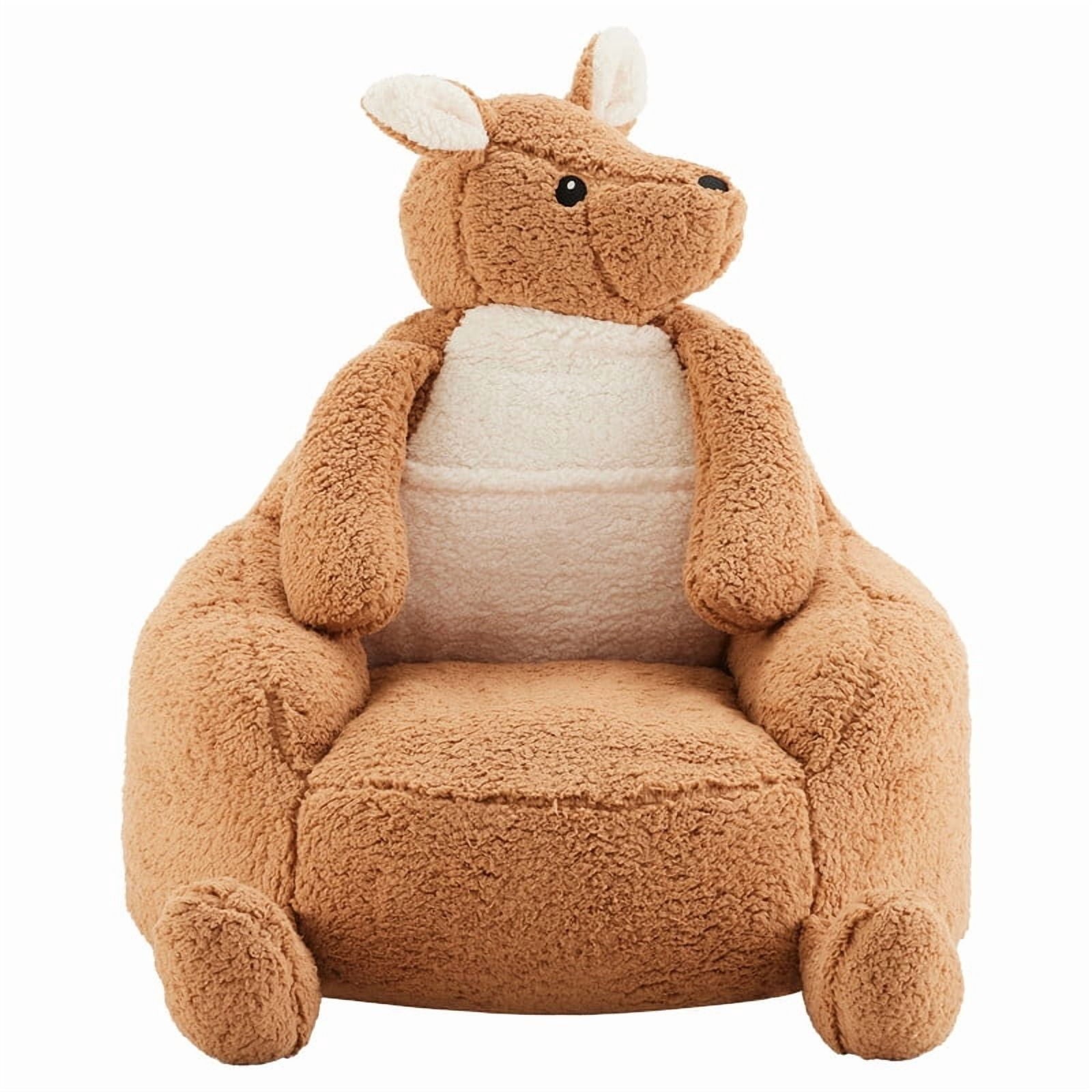 Gianna Kids Bean Bag Chair for Teens & Kids, 31 Inch Comfy Lazy Sofa Chair for Reader, Living Room, Bedroom, Brown