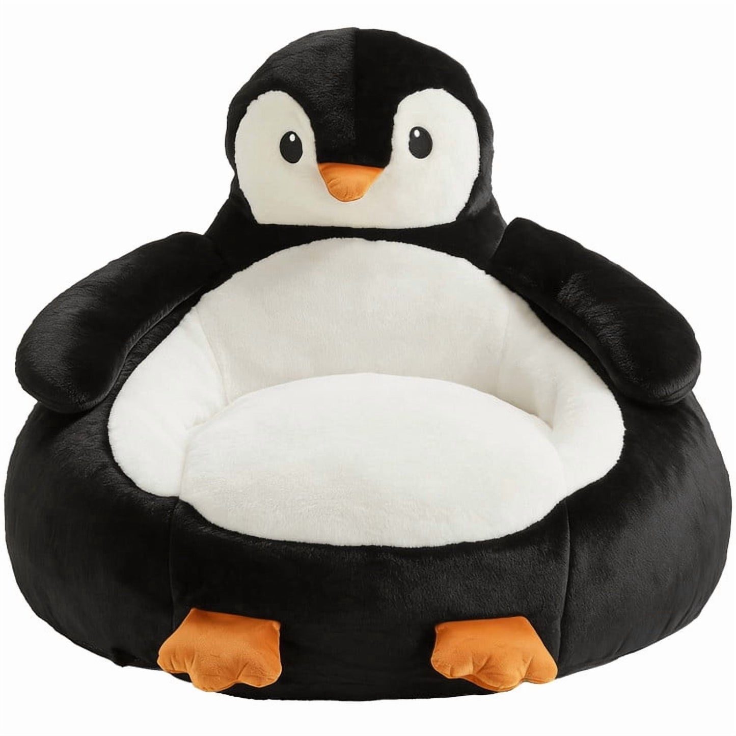 Gianna Kids Bean Bag Chair, 31 Inch Stuffed Toddler Couch with Faux Rabbit Fur Cover for Teens & Kids, Comfy Lazy Sofa Chair for Reader, Living Room, Bedroom, Dark Blue
