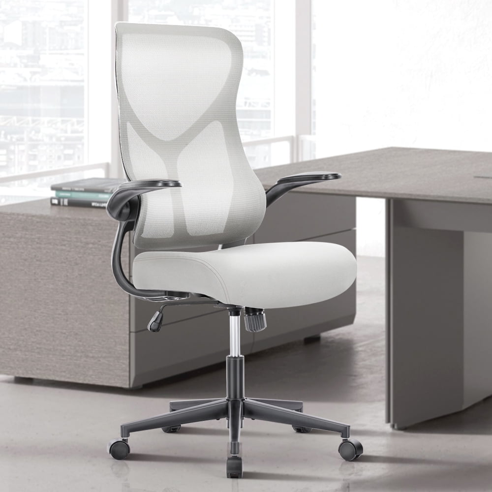 Gianna Office Chair, Ergonomic Home Desk Chairs, Computer Chair with Comfortable Armrests,White