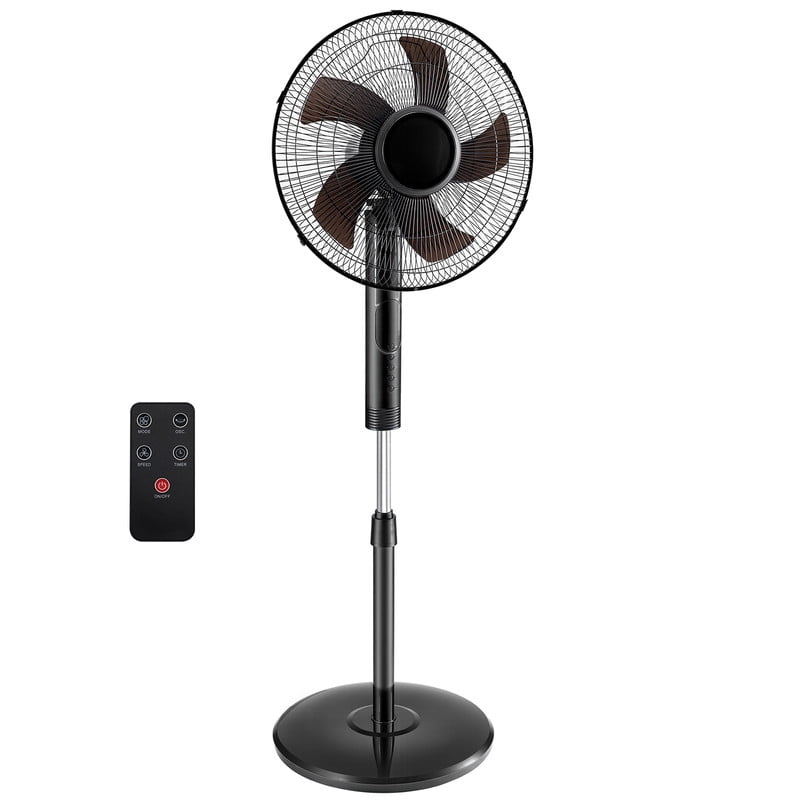 Gianna Quiet Pedestal Fan with Remote, Standing Floor Fan for Bedroom, Home Office - 15H Timer, 3 Speed & 3 Wind Modes, 80Â°Oscillating, Adjustable Heightï¼ŒWhite