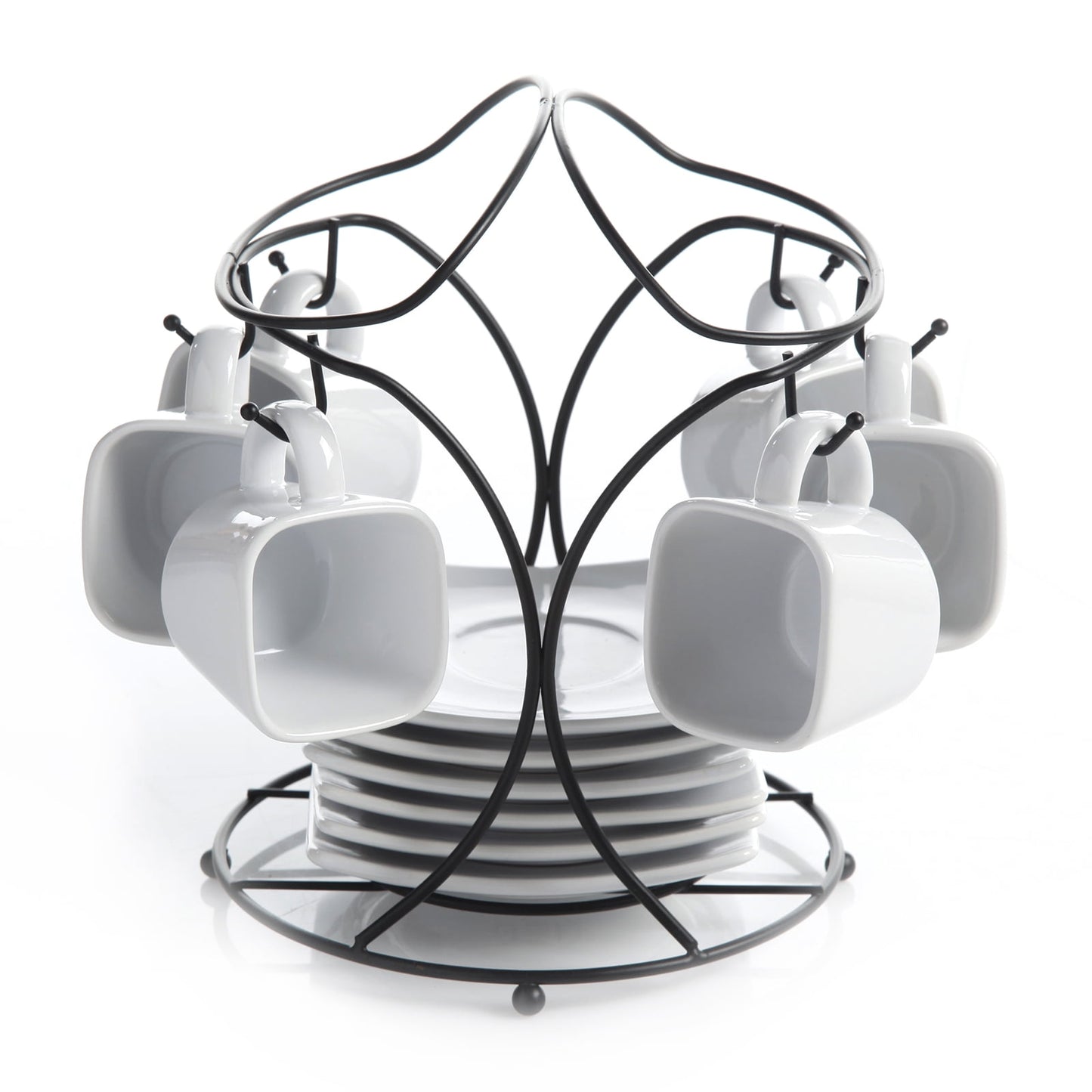 Gibson Elite Gracious Dining 13-Piece Porcelain Espresso Set, White