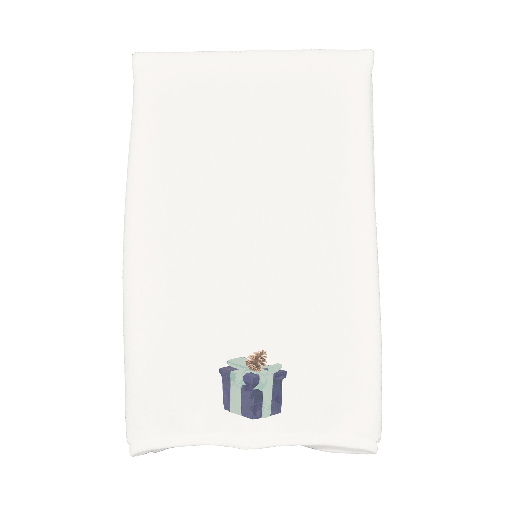 Gift Wrapped 16 x 25 Inch Navy Blue Holiday Print Kitchen Towel