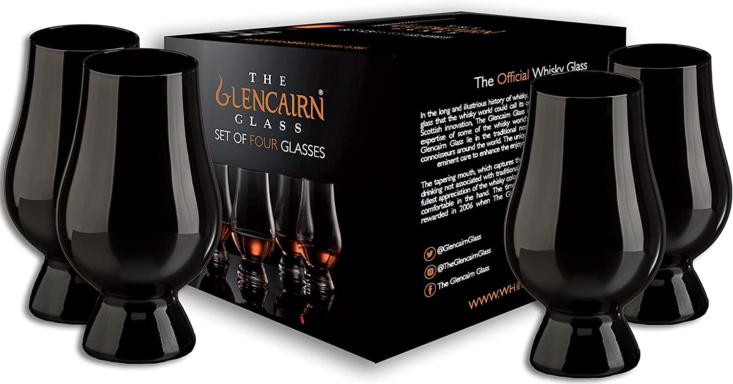 Glencairn Official Blind Tasting Crystal Whiskey Glass BLACK, (Set of 4) Gift Box