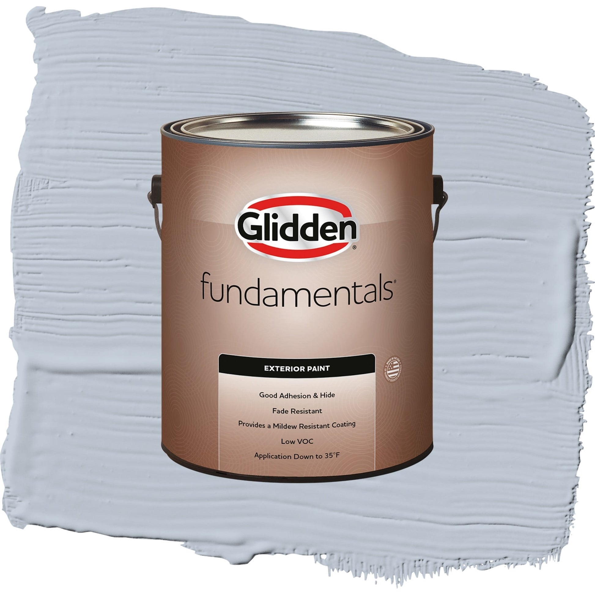 Glidden Fundamentals Blue Dolphin / Blue, Semi-Gloss Exterior Paint, 1 Gallon