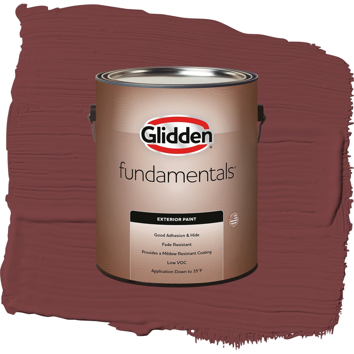 Glidden Fundamentals Bordeaux / Red, Semi-Gloss Exterior Paint, 1 Gallon