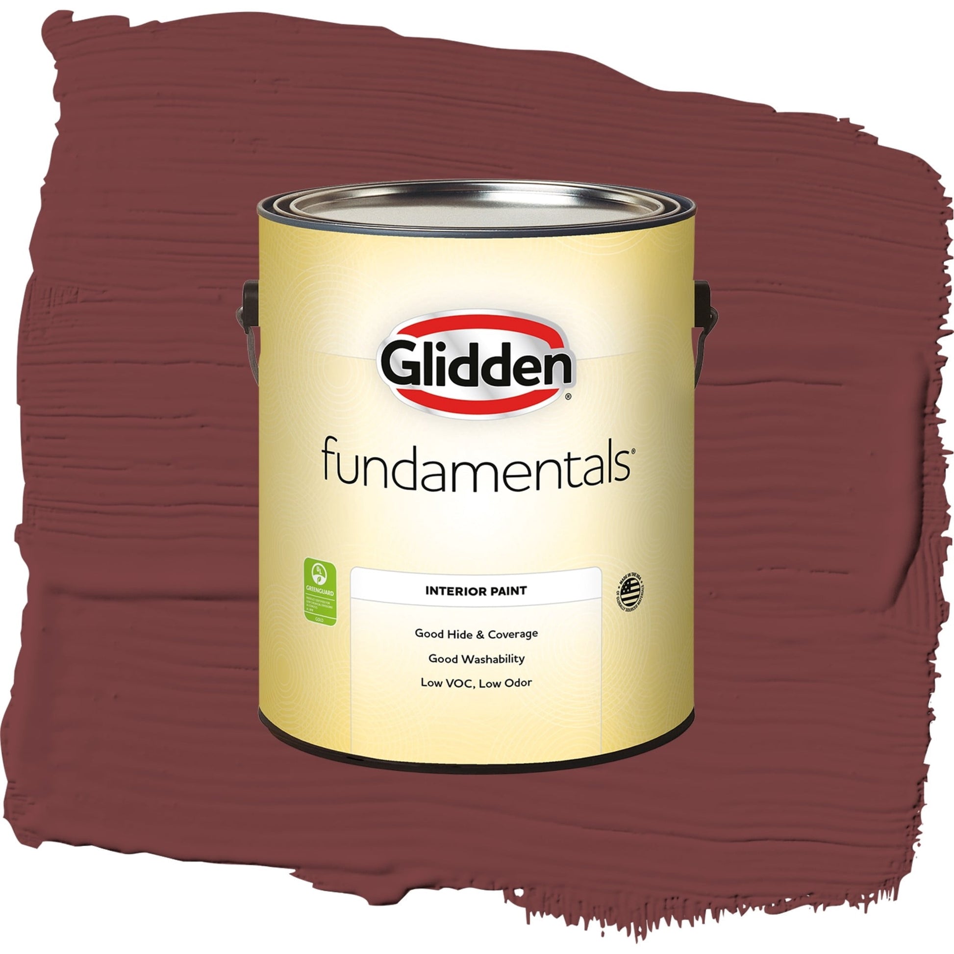 Glidden Fundamentals Bordeaux / Red, Semi-Gloss Interior Paint, 1 Gallon