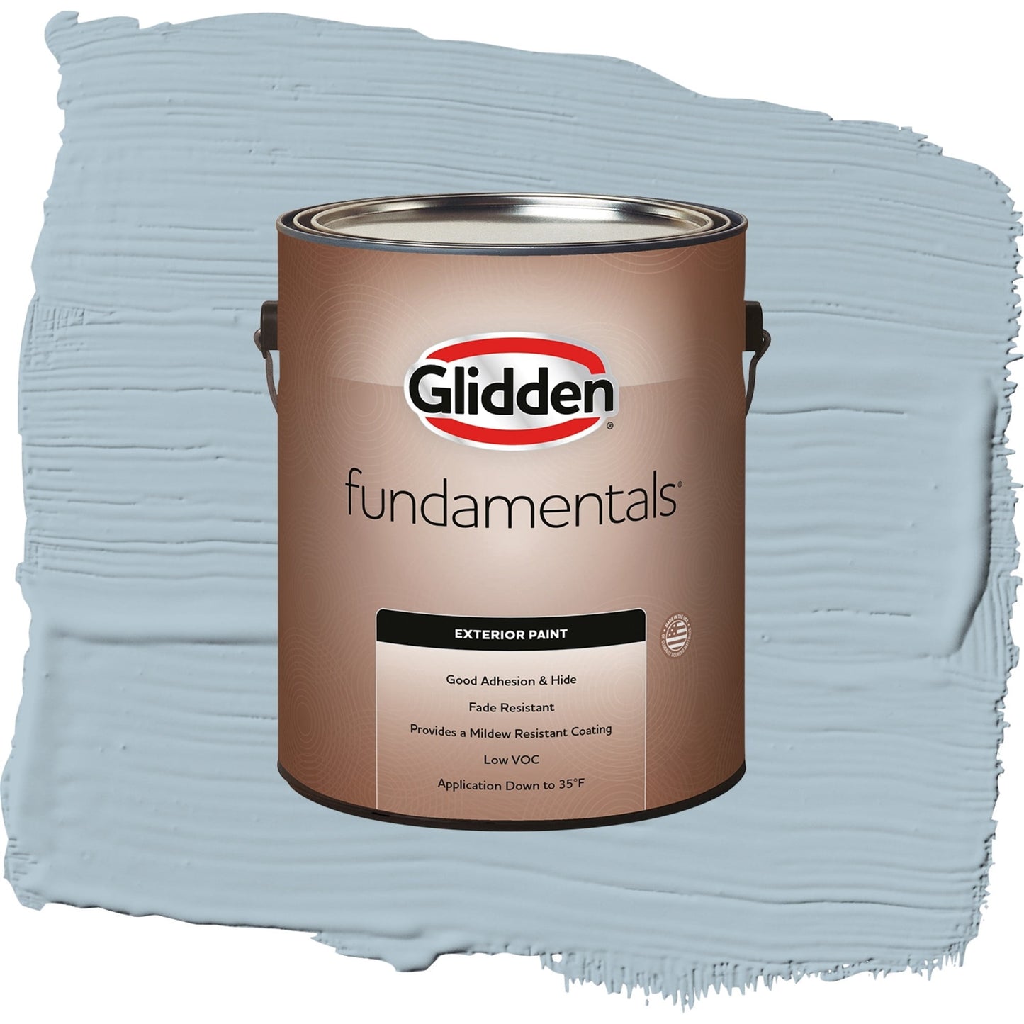 Glidden Fundamentals Chambray / Blue, Semi-Gloss Exterior Paint, 1 Gallon