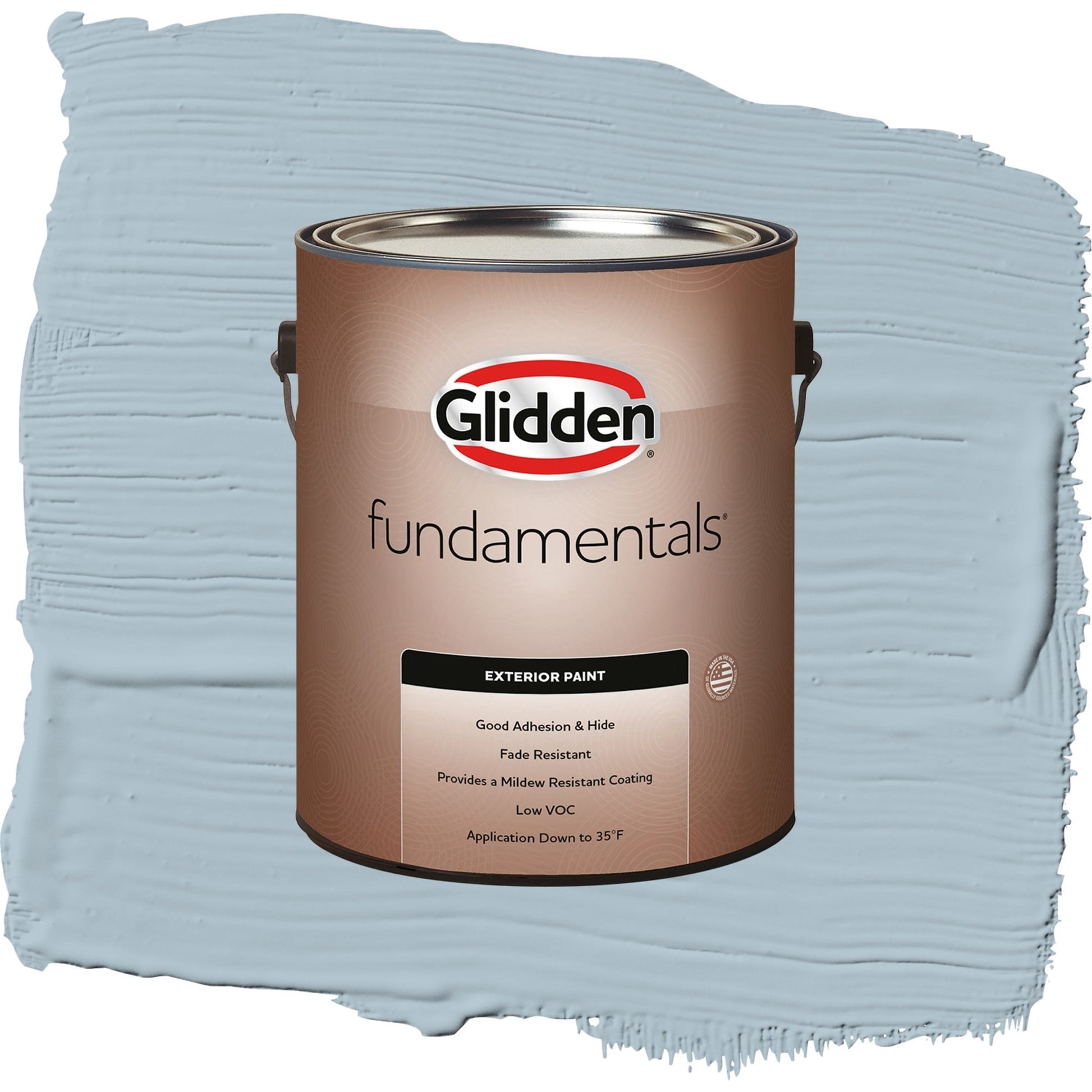 Glidden Fundamentals Chambray / Blue, Semi-Gloss Exterior Paint, 1 Gallon