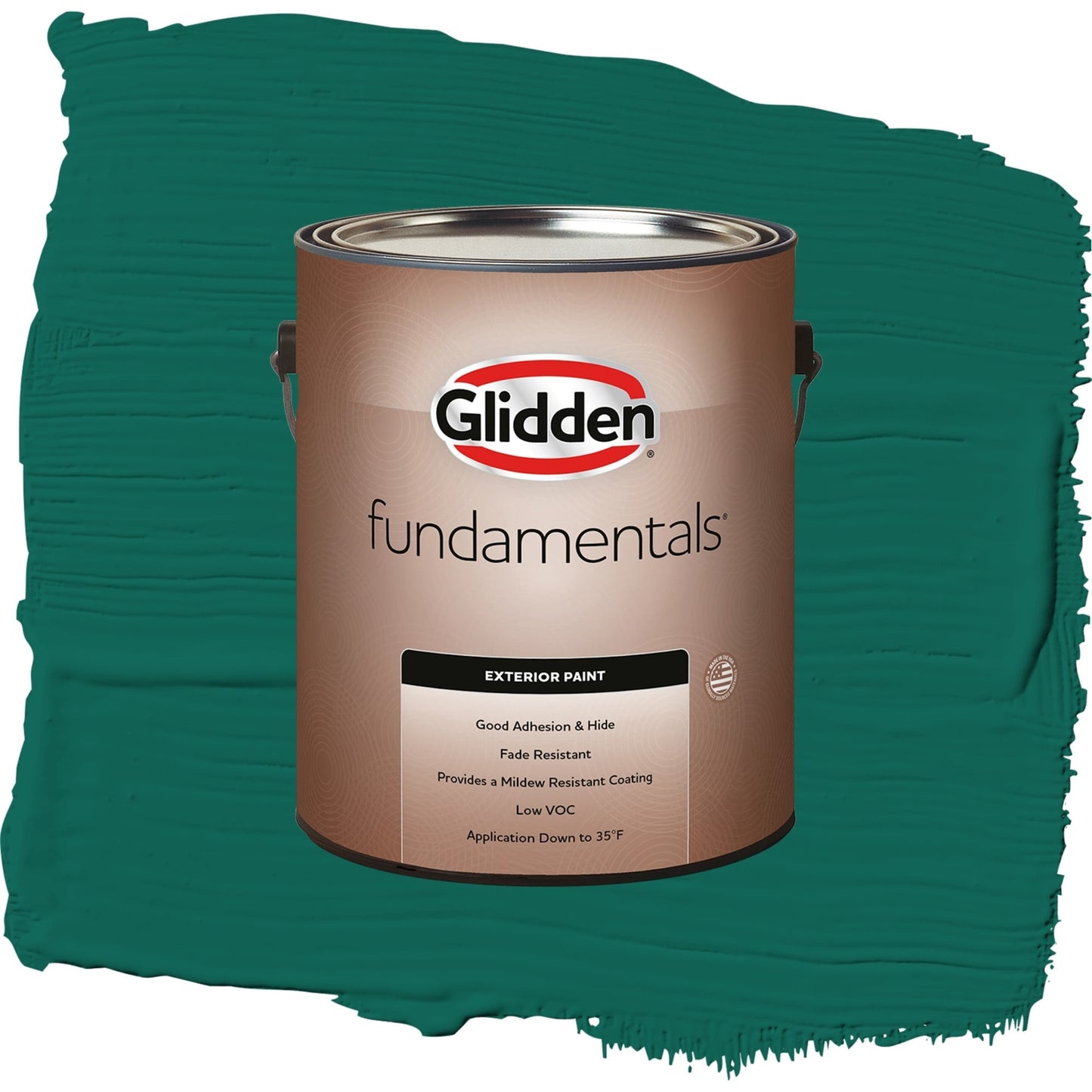 Glidden Fundamentals Deep Veridian / Green, Semi-Gloss Exterior Paint, 1 Gallon
