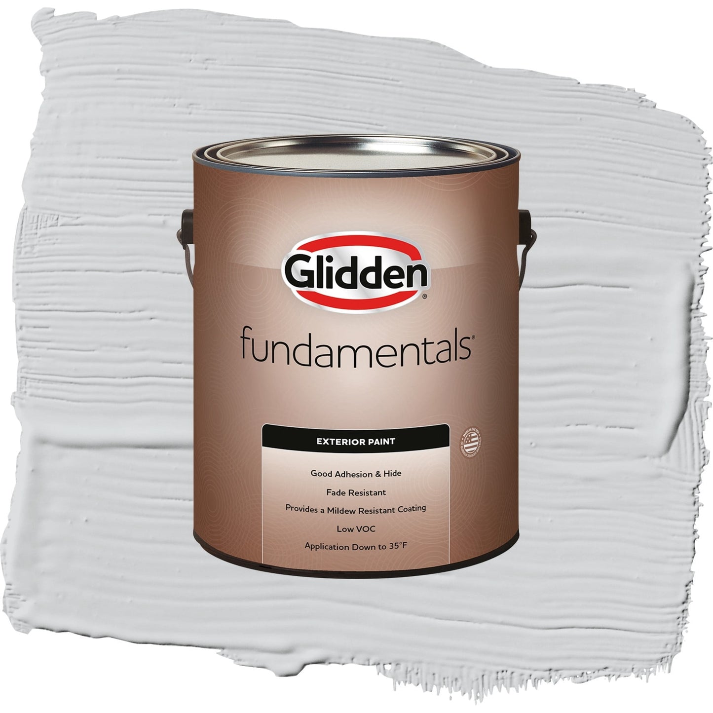 Glidden Fundamentals Elemental / Gray, Semi-Gloss Exterior Paint, 1 Gallon