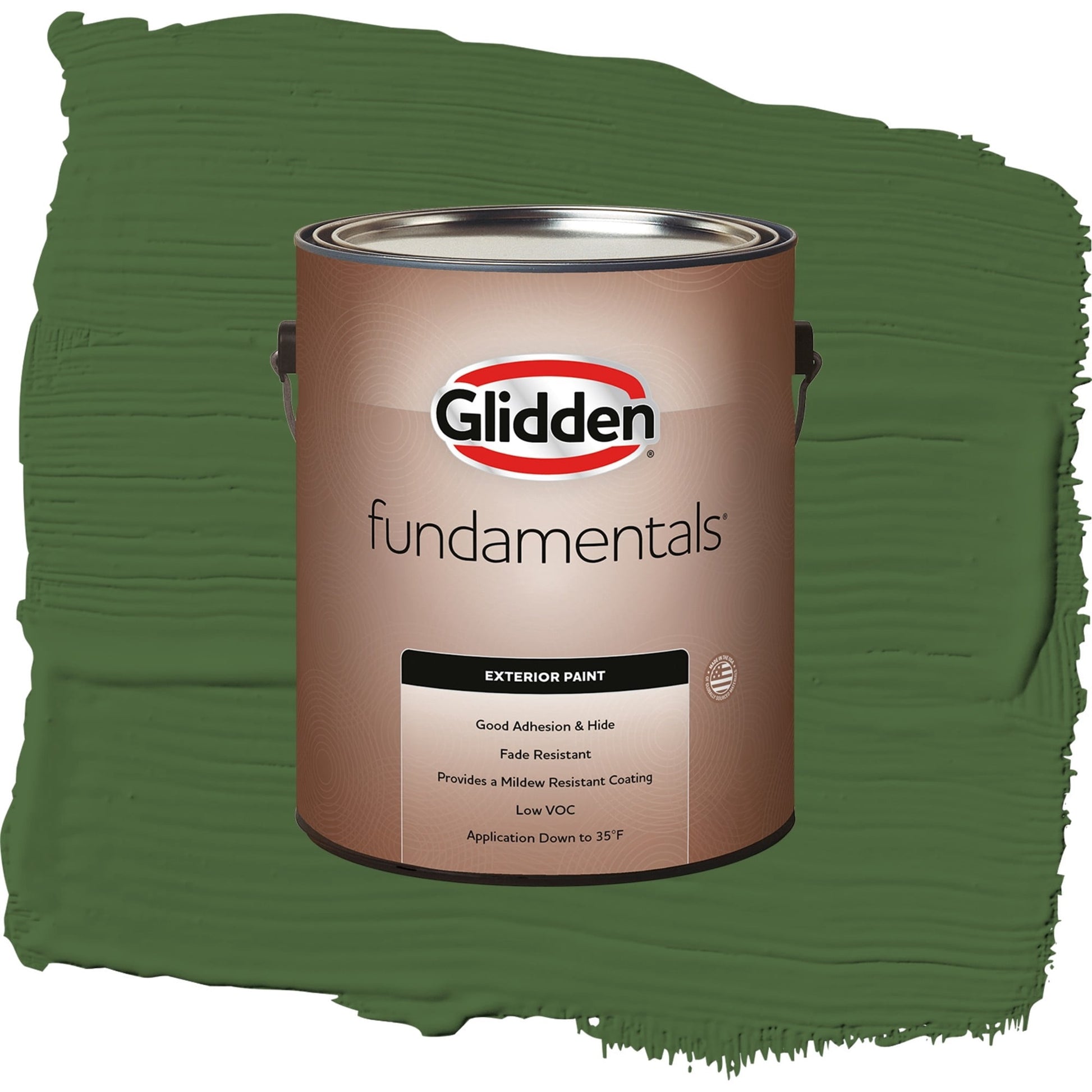 Glidden Fundamentals Mountain Forest / Green, Semi-Gloss Exterior Paint, 1 Gallon