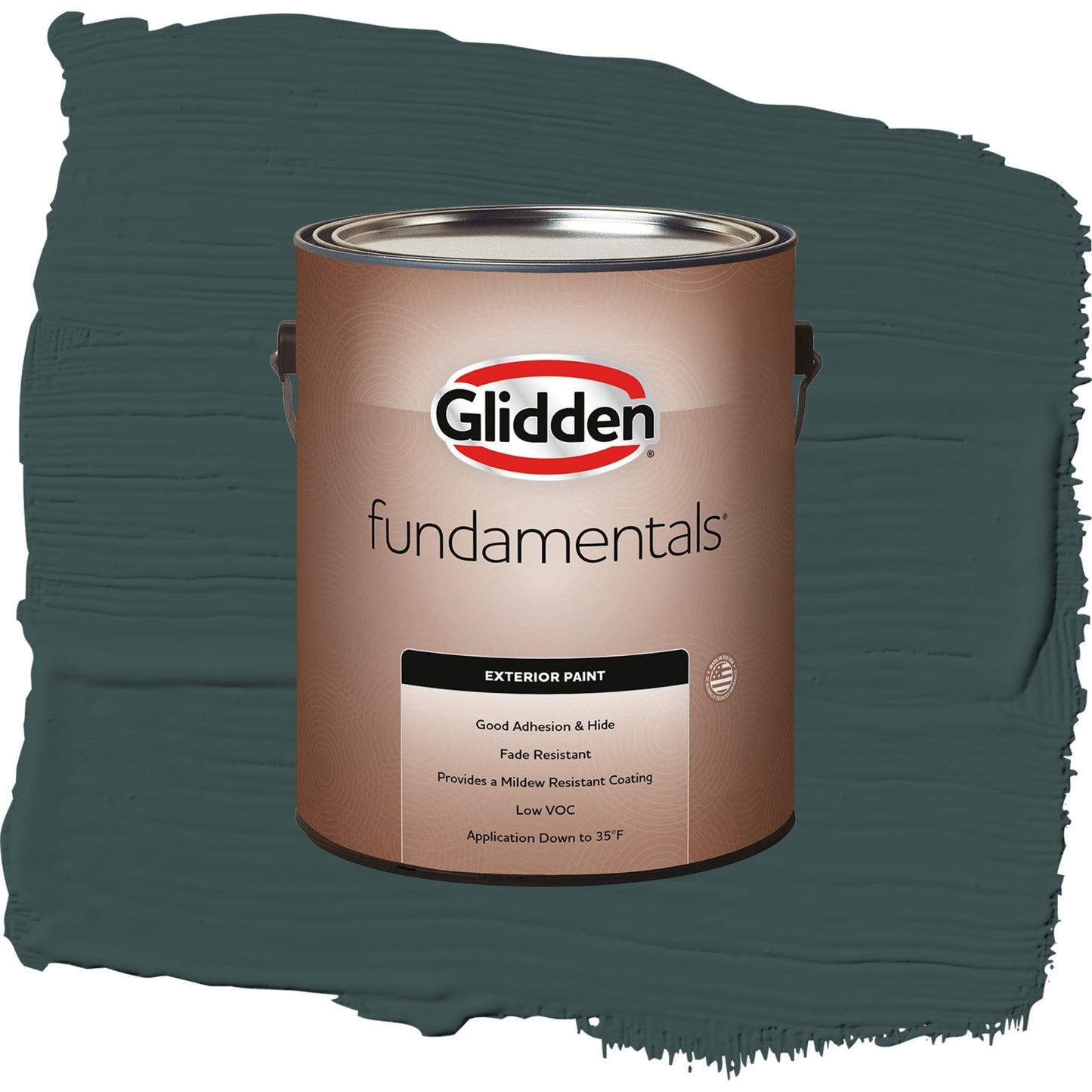 Glidden Fundamentals Night Watch / Green, Semi-Gloss Exterior Paint, 1 Gallon