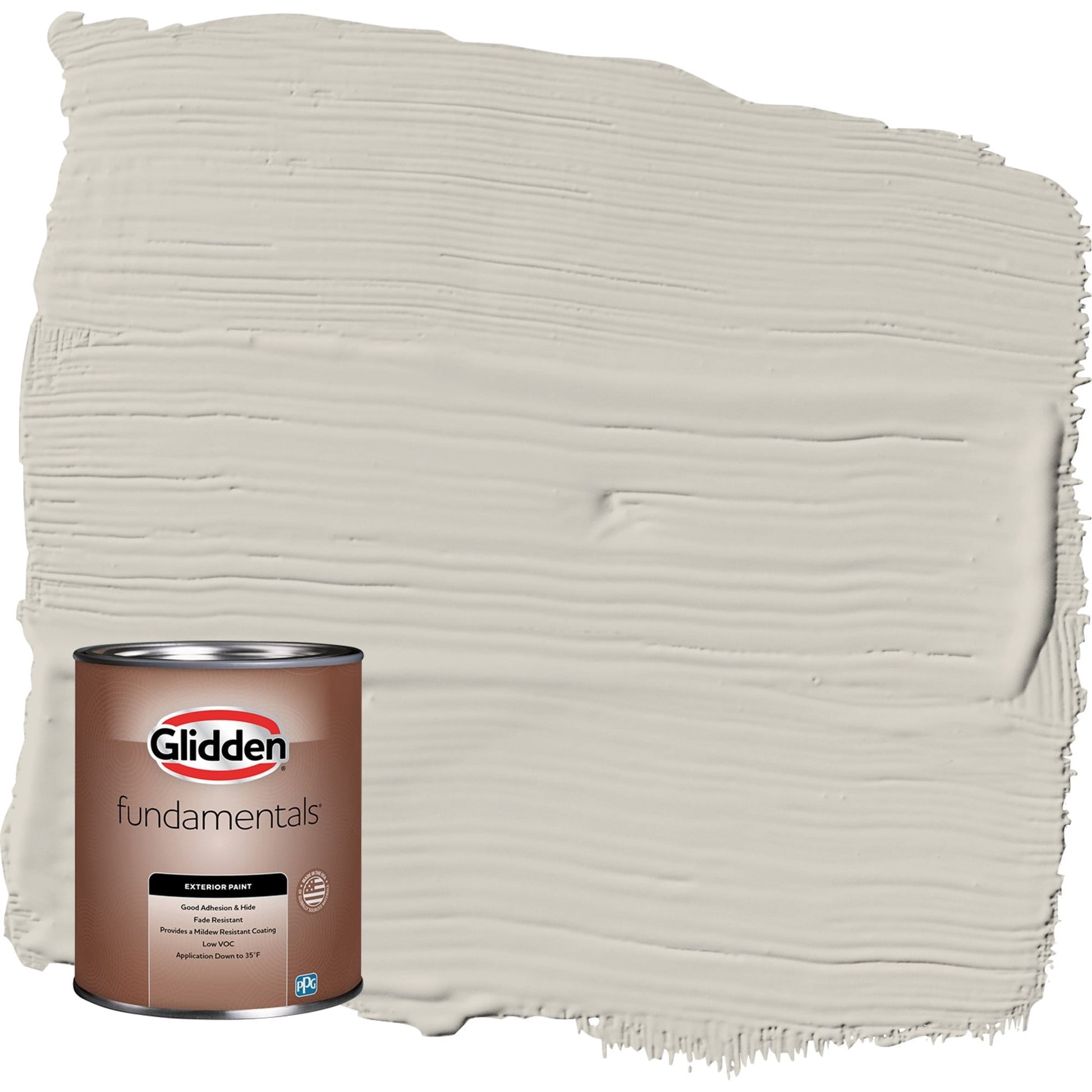 Glidden Fundamentals Whiskers / Gray Semi-Gloss Exterior Paint, 1 Quart