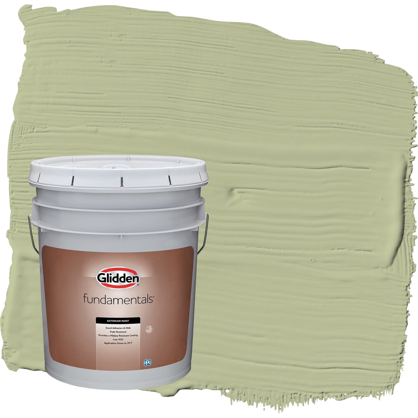 Glidden Fundamentals Bahia Grass / Green Semi-Gloss Exterior Paint, 5 Gallon