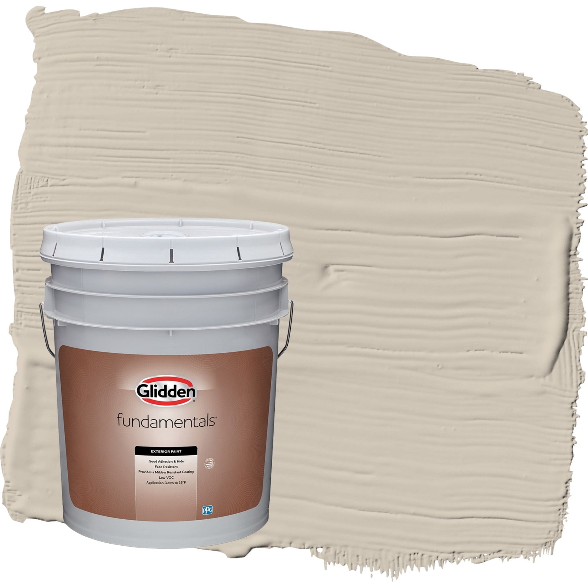 Glidden Fundamentals Synchronicity / Gray Semi-Gloss Exterior Paint, 5 Gallon