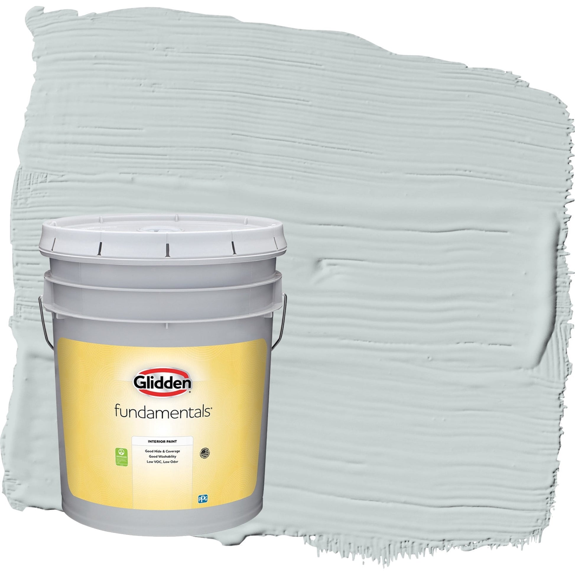 Glidden Fundamentals Winter Chill / Gray, Semi-Gloss Interior Paint, 5 Gallon