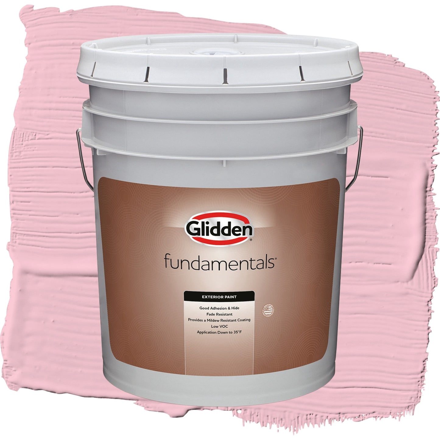 Glidden Fundamentals Rose Melody / Pink, Satin Exterior Paint, 5 Gallon