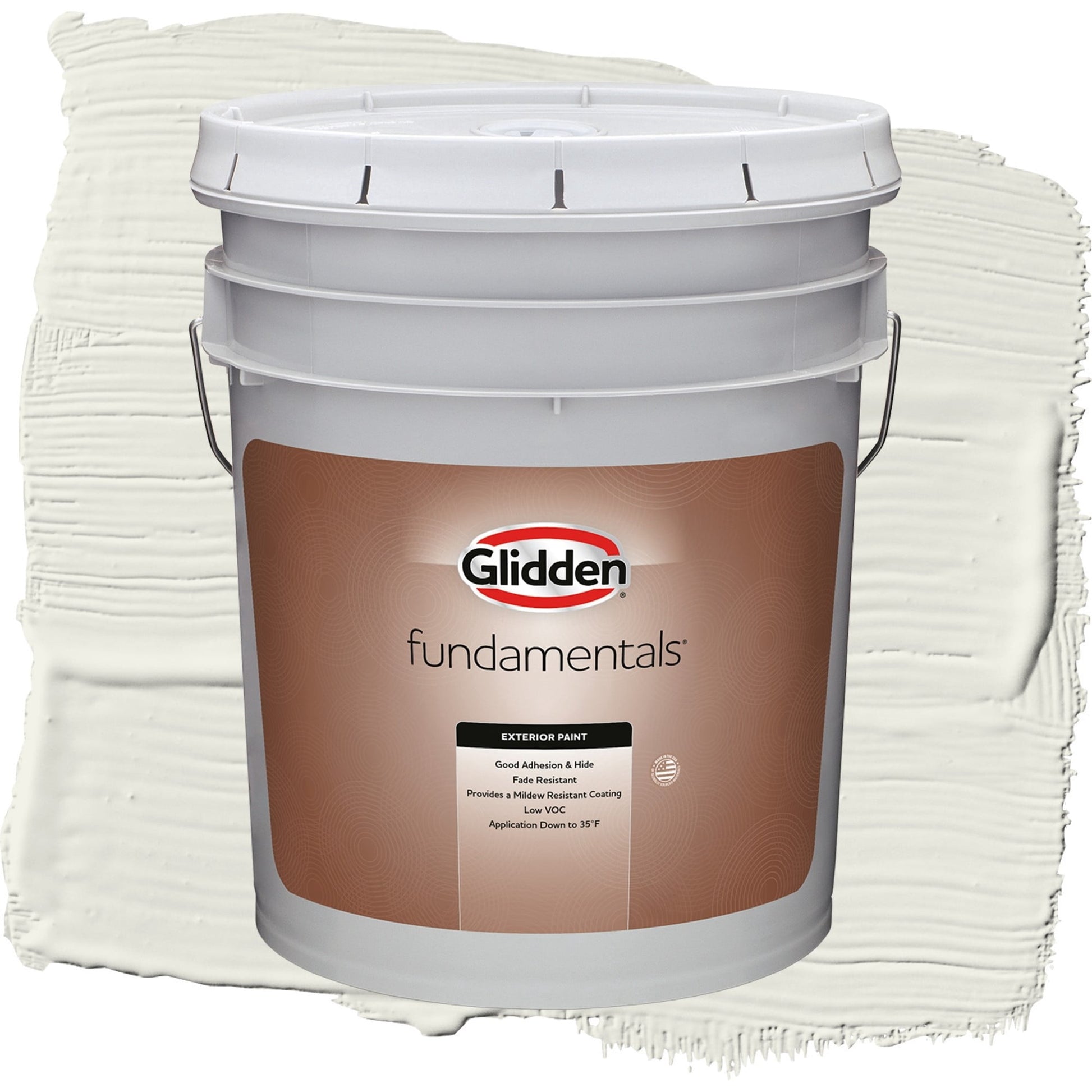 Glidden Fundamentals Silvery Moon / Gray, Satin Exterior Paint, 5 Gallon
