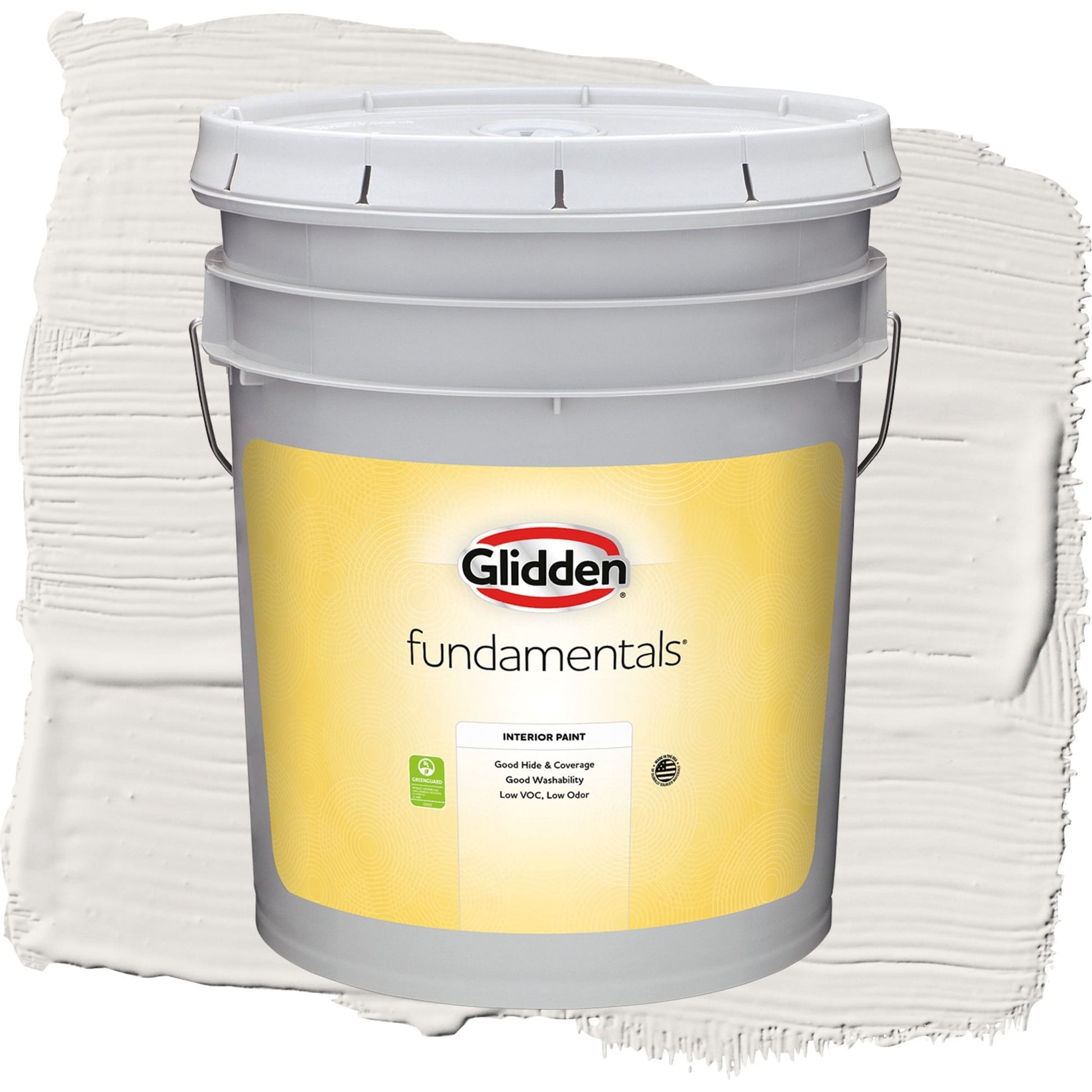 Glidden Fundamentals Arctic Cotton / White Flat Interior Paint, 5 Gallon