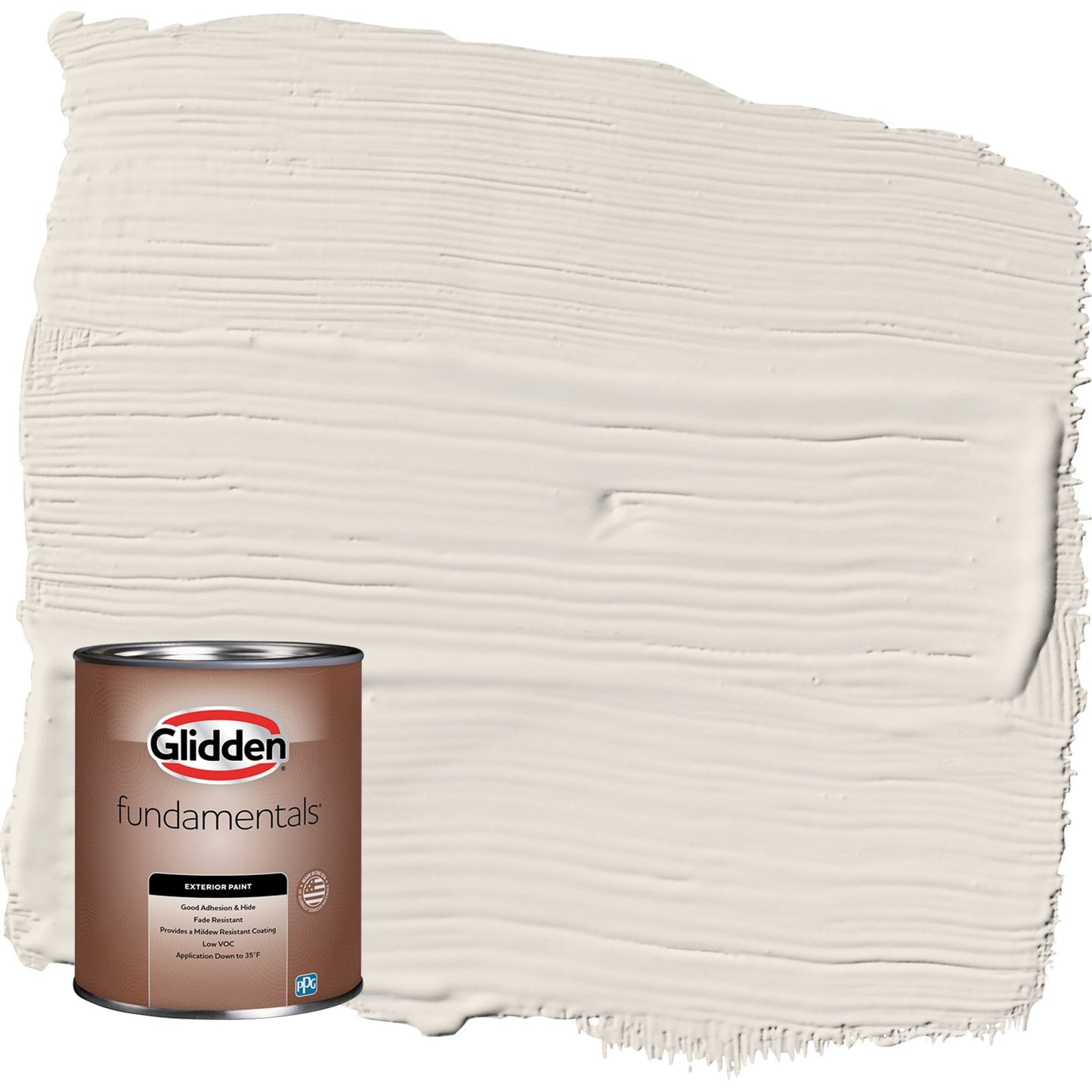 Glidden Fundamentals Pintura Exterior Satinada Ceniza / Blanca, 1 Cuarto