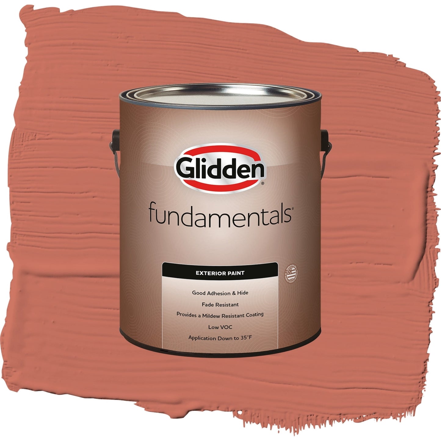 Glidden Fundamentals Cajun Spice / Orange, Satin Exterior Paint, 1 Gallon