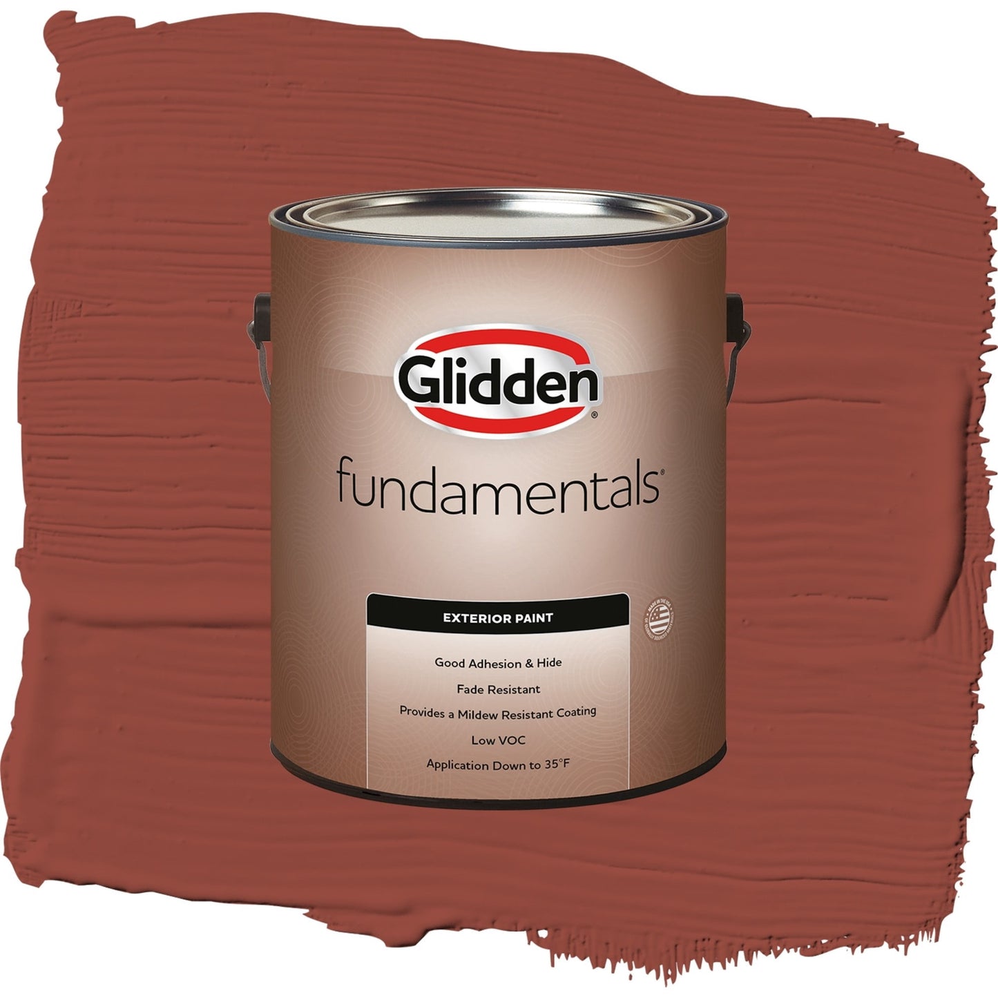Glidden Fundamentals Cedar Chest / Red, Satin Exterior Paint, 1 Gallon
