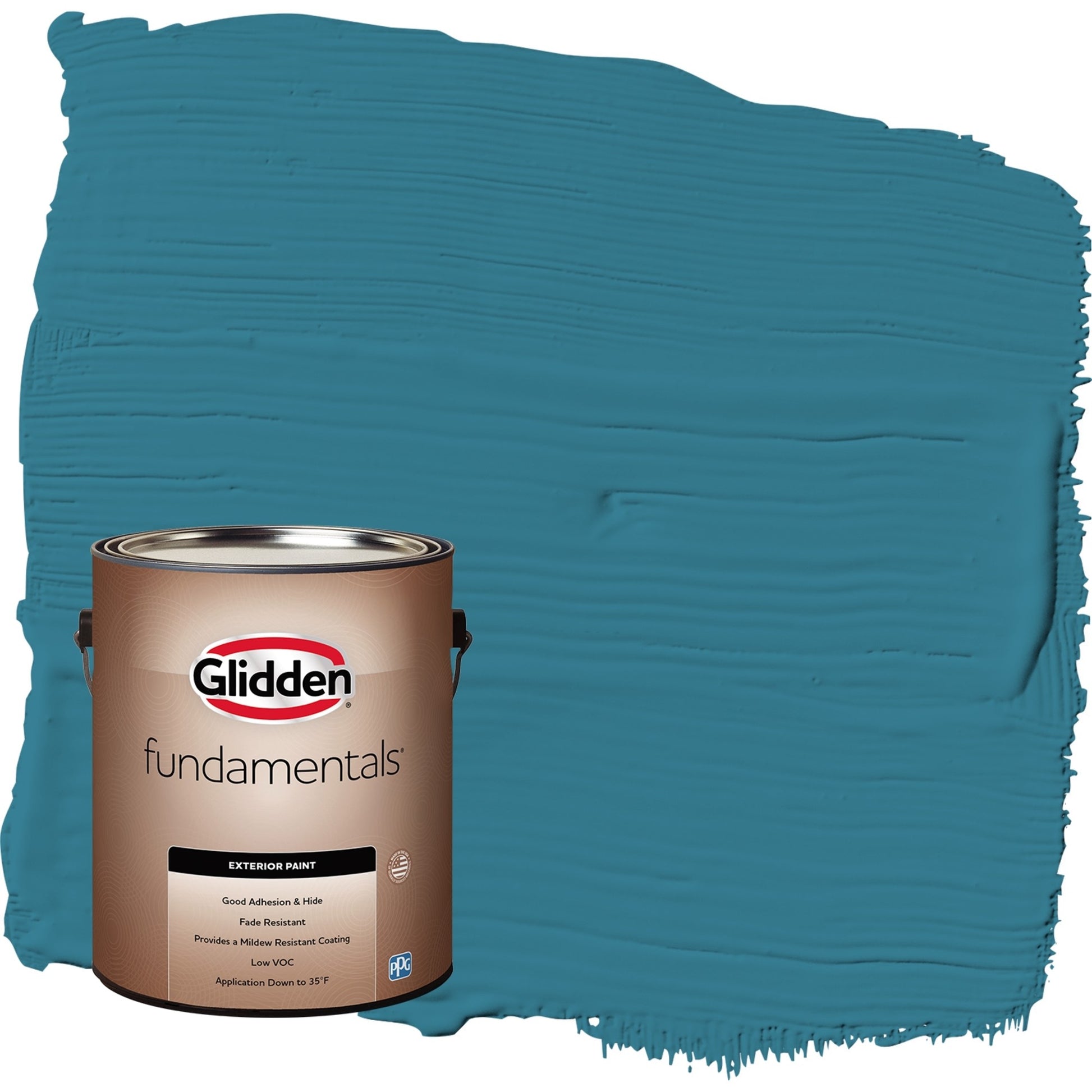 Glidden Fundamentals Adventure / Blue Flat Exterior Paint, 1 Gallon