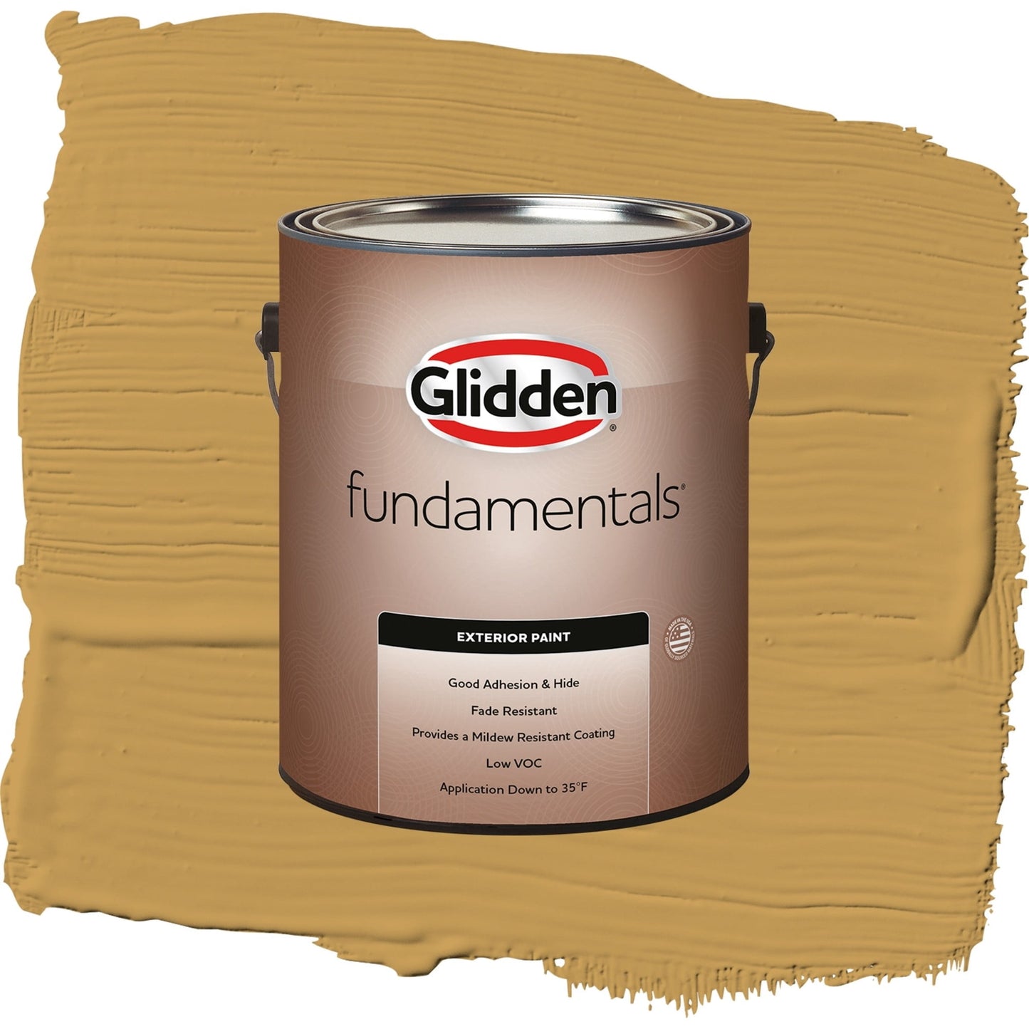 Glidden Fundamentals Amaretto Sours / Yellow, Satin Exterior Paint, 1 Gallon