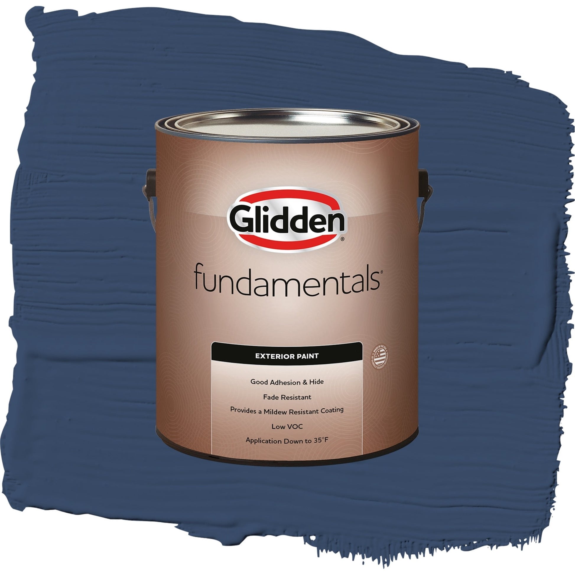 Glidden Fundamentals Annapolis Blue, Semi-Gloss Exterior Paint, 1 Gallon