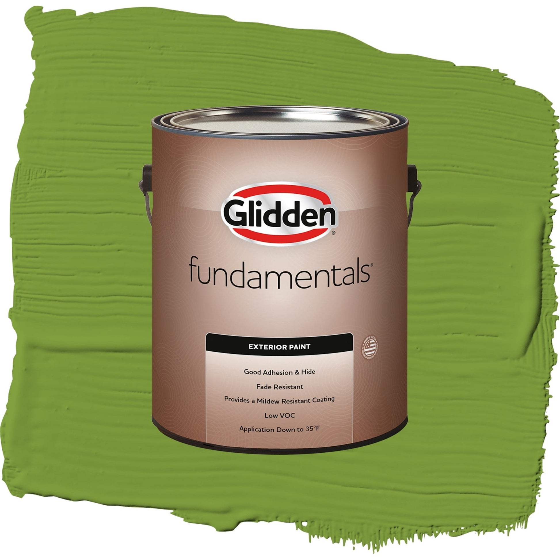 Glidden Fundamentals Antique Moss / Green, Flat Exterior Paint, 1 Gallon