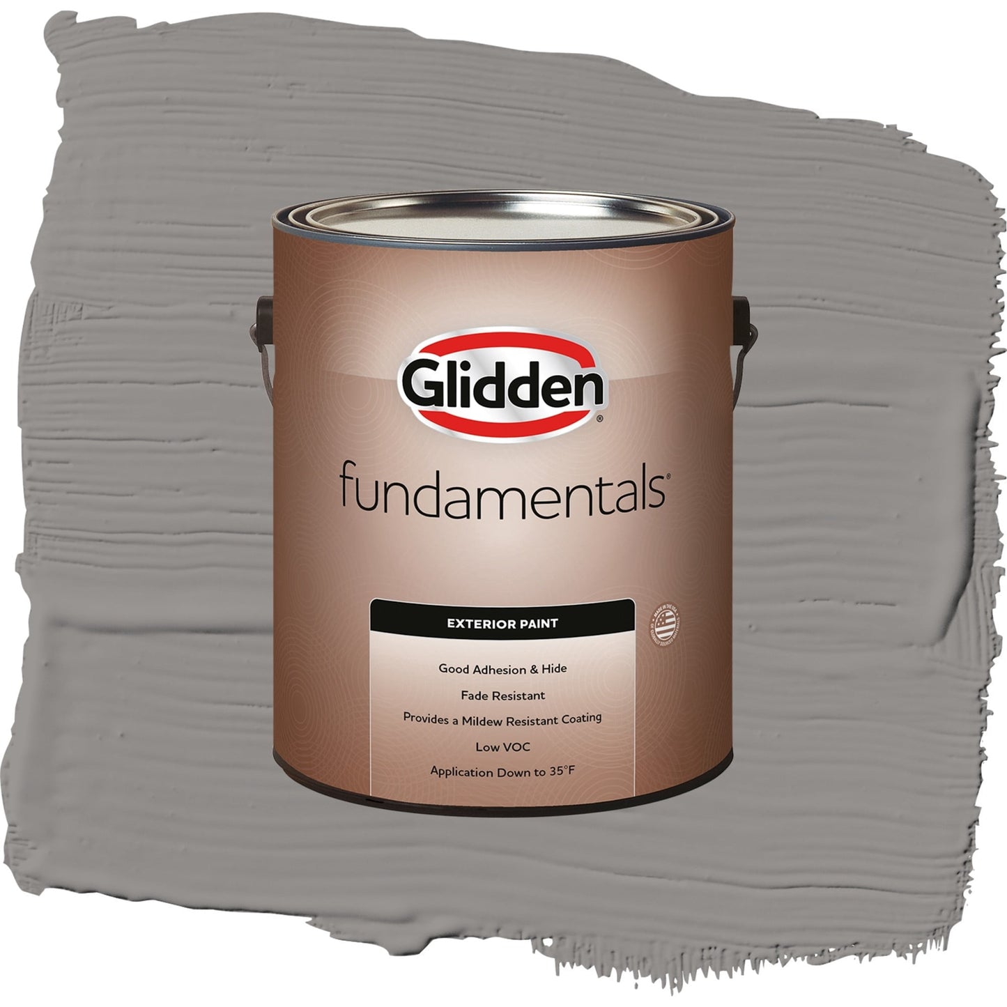 Glidden Fundamentals Antique Silver / Grey, Semi-Gloss Exterior Paint, 1 Gallon