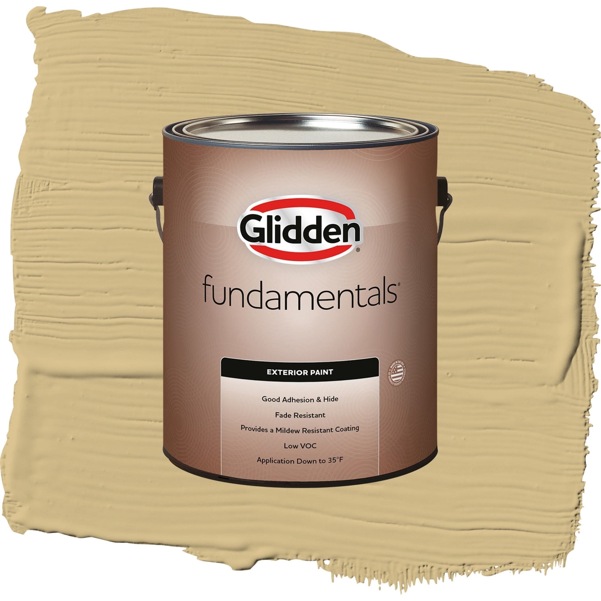 Glidden Fundamentals Appalachian Trail / Yellow, Satin Exterior Paint, 1 Gallon
